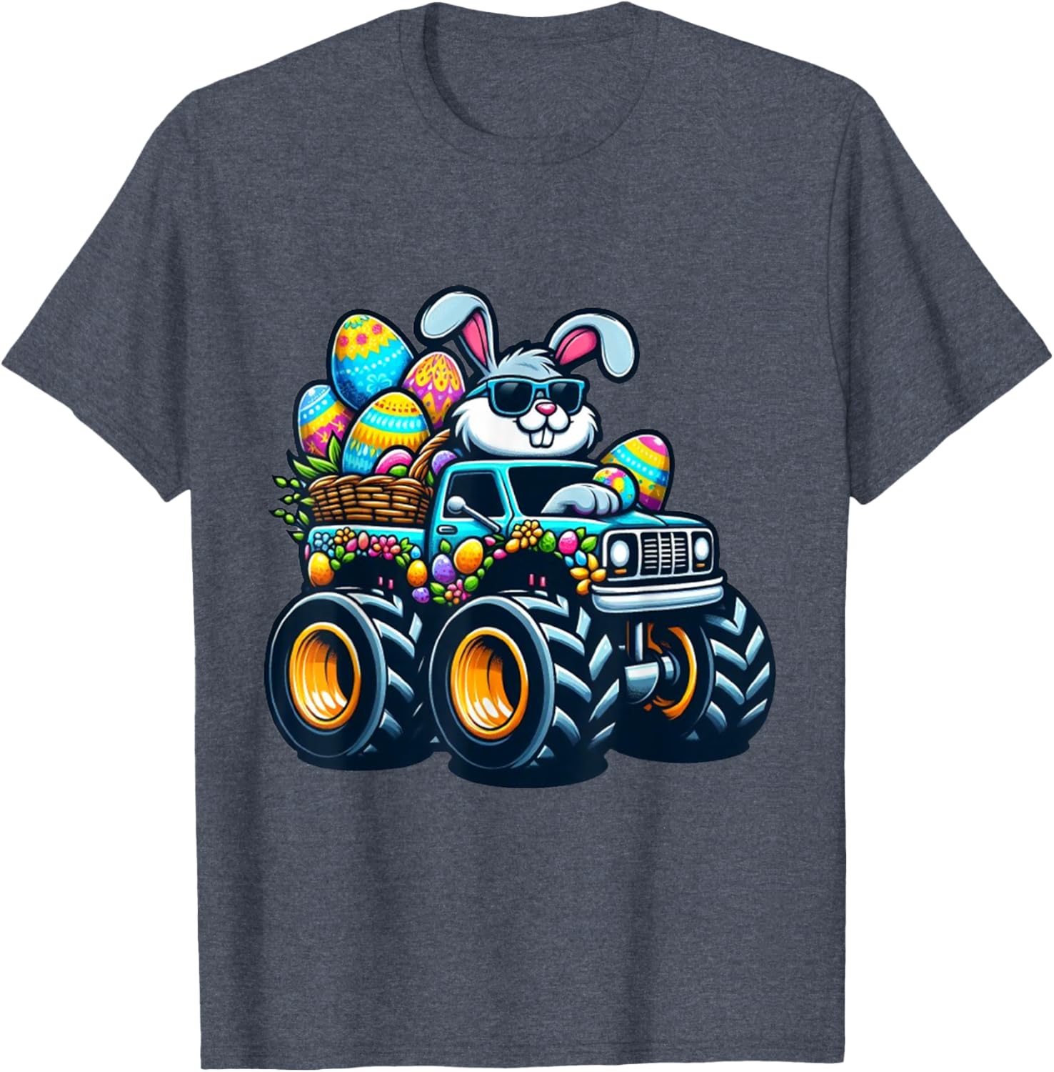 Dabbing Bunny Happy Easter Monster Trucks Lovers Kids Boys T-Shirt