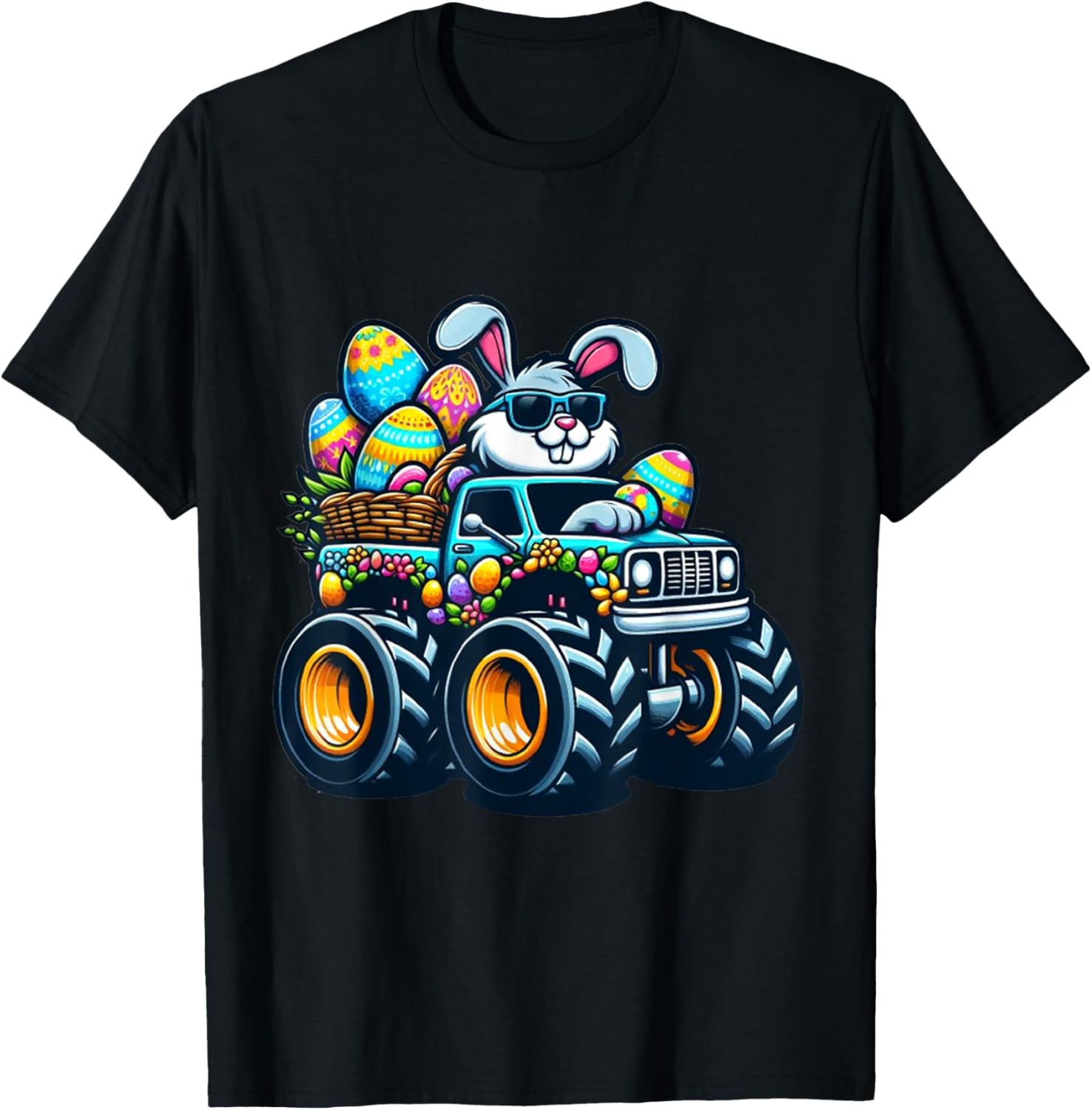 Dabbing Bunny Happy Easter Monster Trucks Lovers Kids Boys T-Shirt