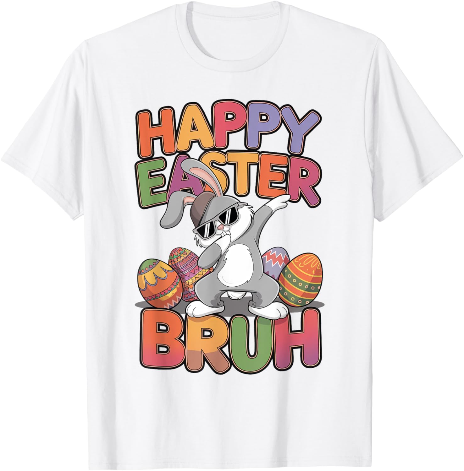 Dabbing Bunny Rabbit Easter Eggs Bruh Toddler Boys Girls T-Shirt