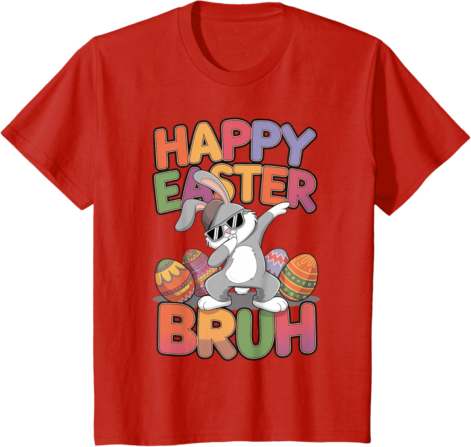 Dabbing Bunny Rabbit Easter Eggs Bruh Toddler Boys Girls T-Shirt