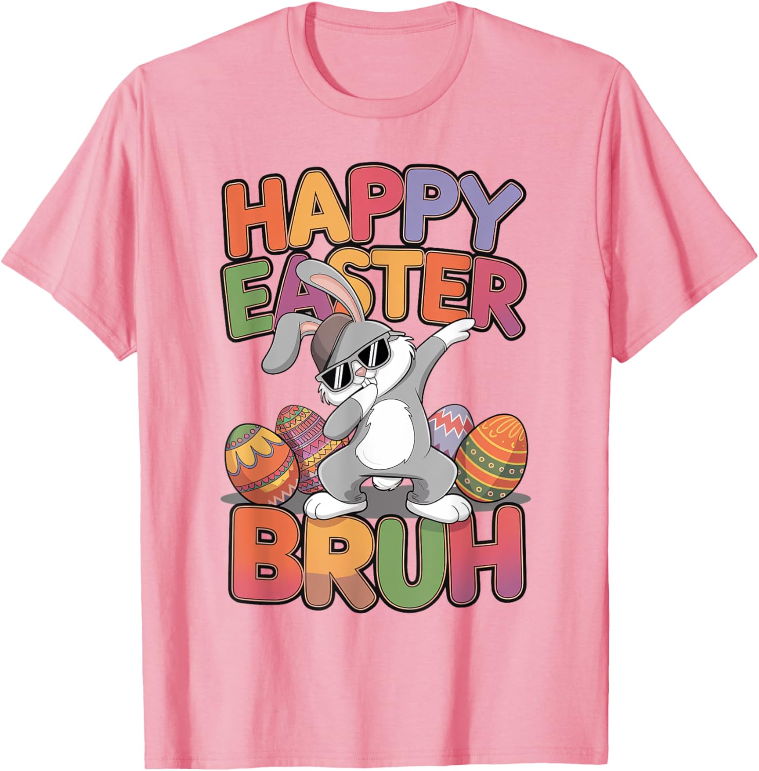 Dabbing Bunny Rabbit Easter Eggs Bruh Toddler Boys Girls T-Shirt