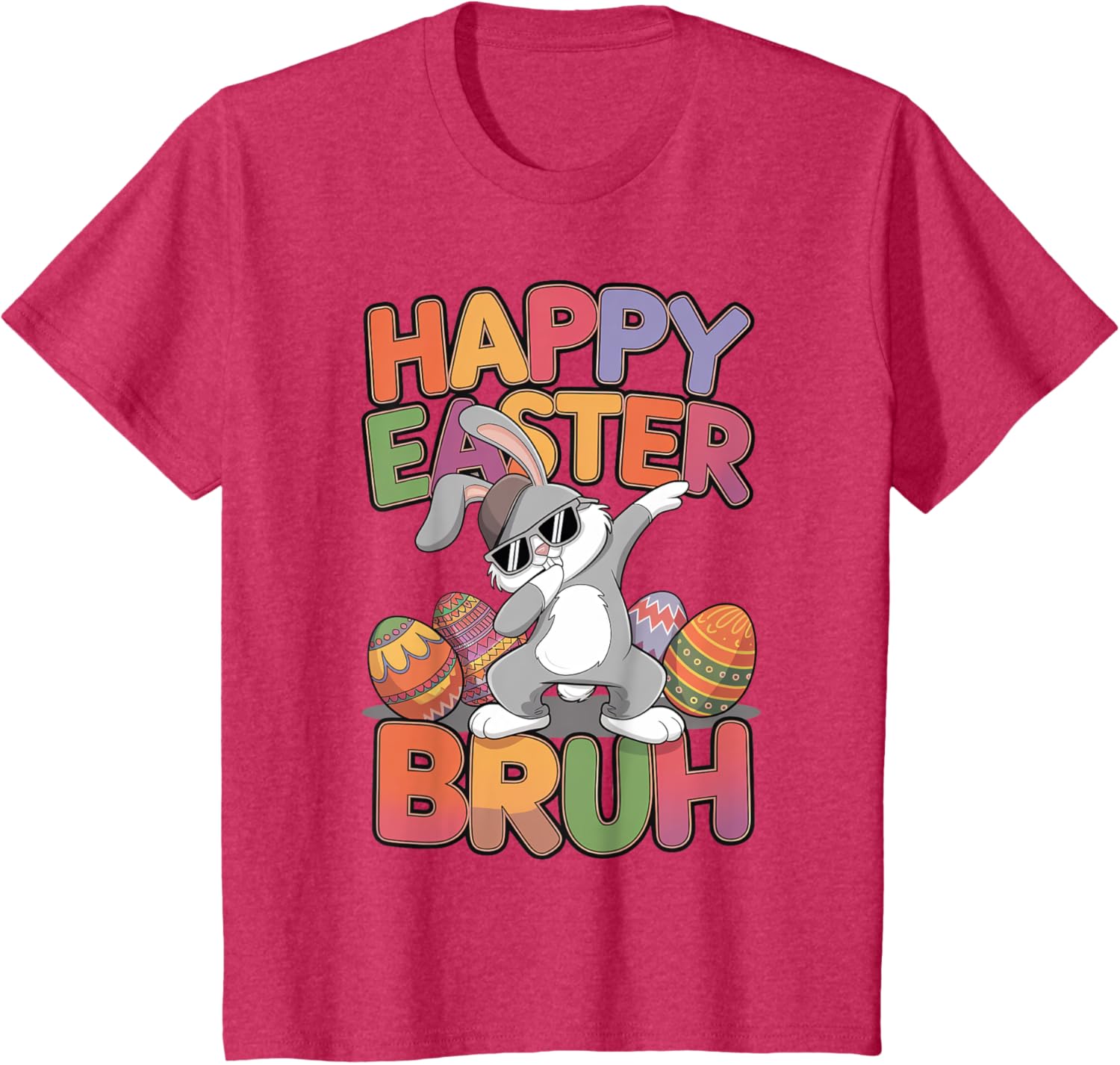 Dabbing Bunny Rabbit Easter Eggs Bruh Toddler Boys Girls T-Shirt