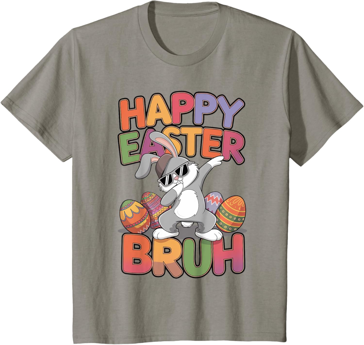 Dabbing Bunny Rabbit Easter Eggs Bruh Toddler Boys Girls T-Shirt