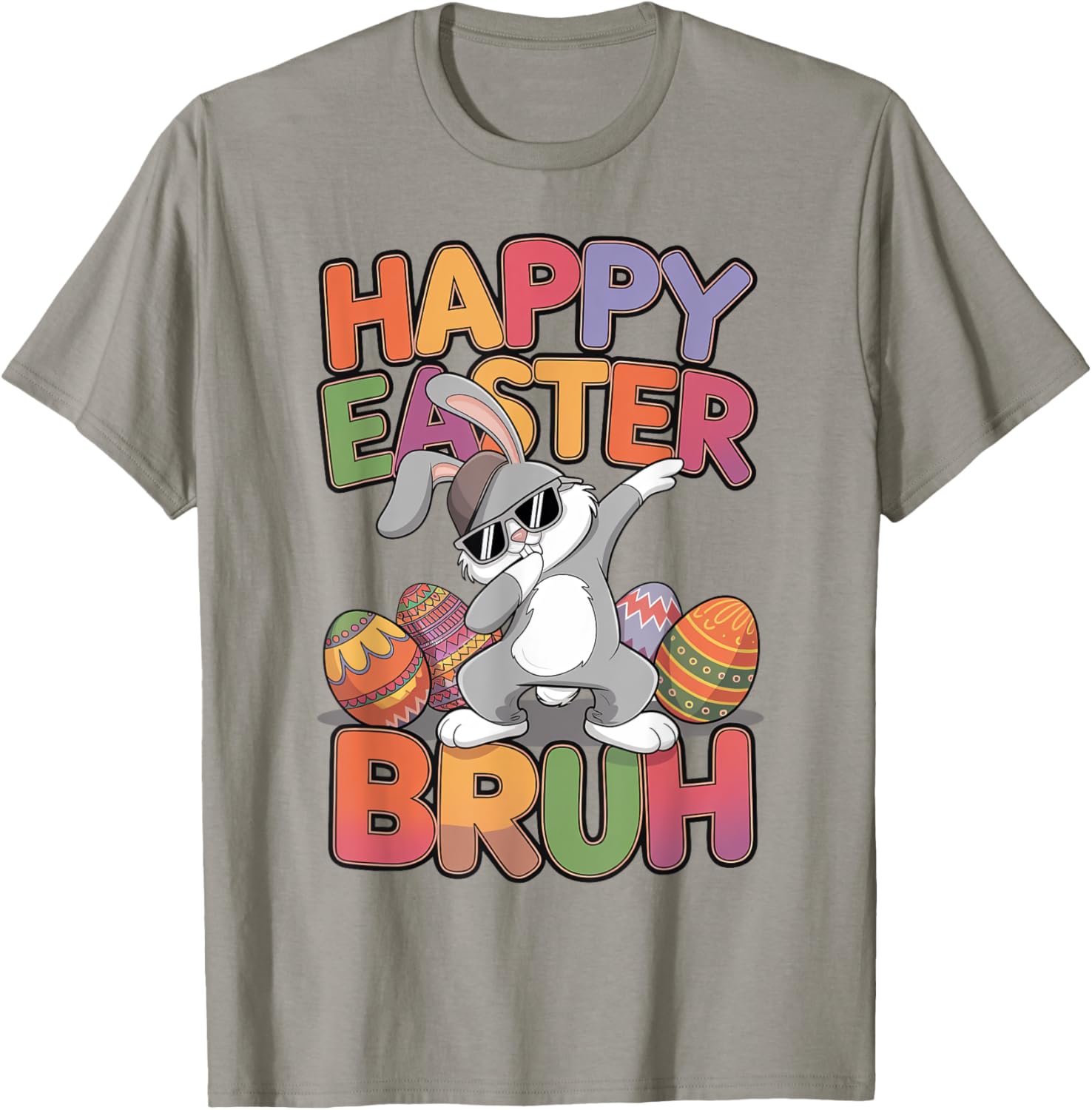 Dabbing Bunny Rabbit Easter Eggs Bruh Toddler Boys Girls T-Shirt