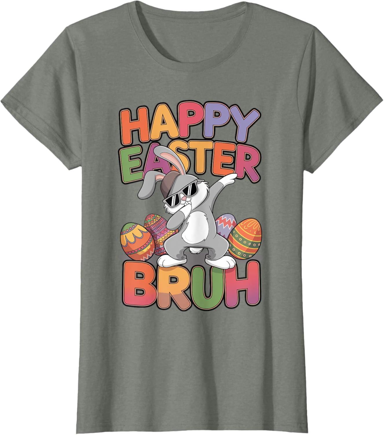 Dabbing Bunny Rabbit Easter Eggs Bruh Toddler Boys Girls T-Shirt