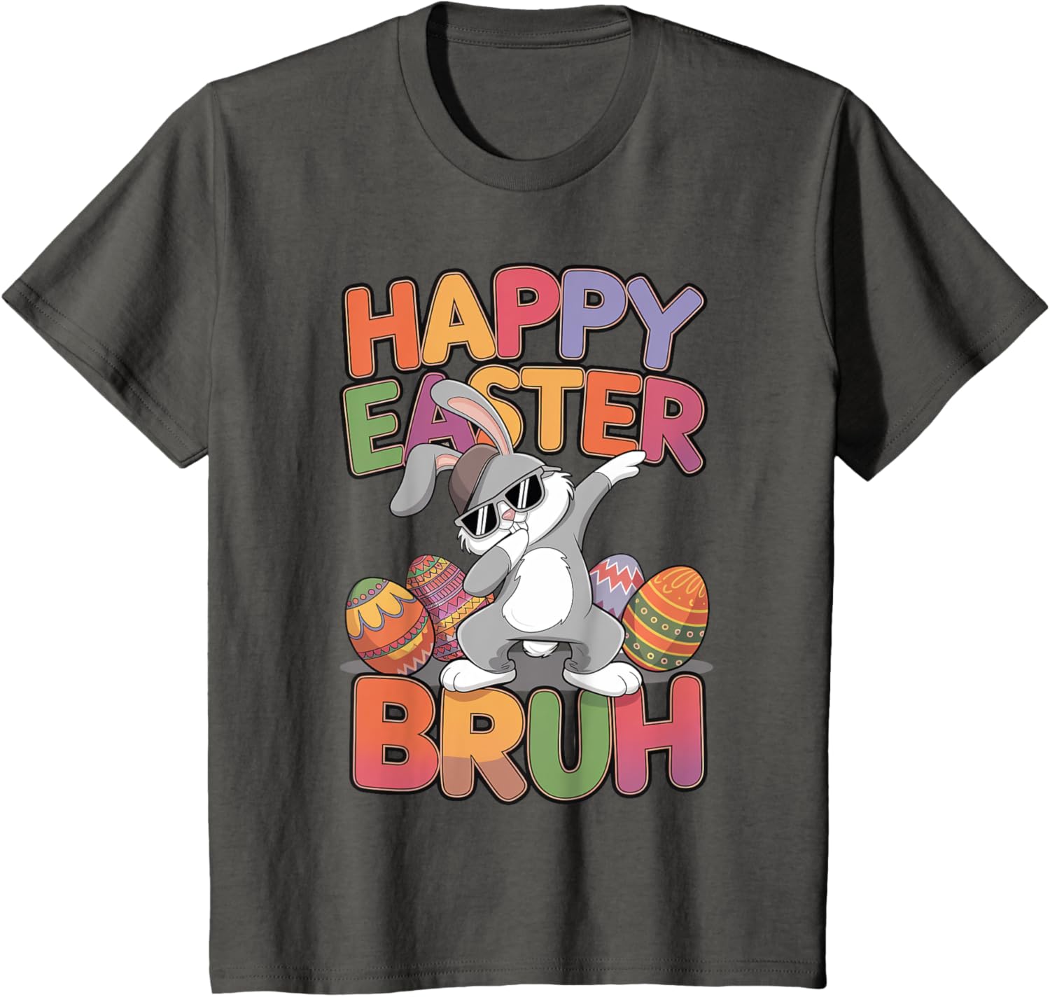 Dabbing Bunny Rabbit Easter Eggs Bruh Toddler Boys Girls T-Shirt