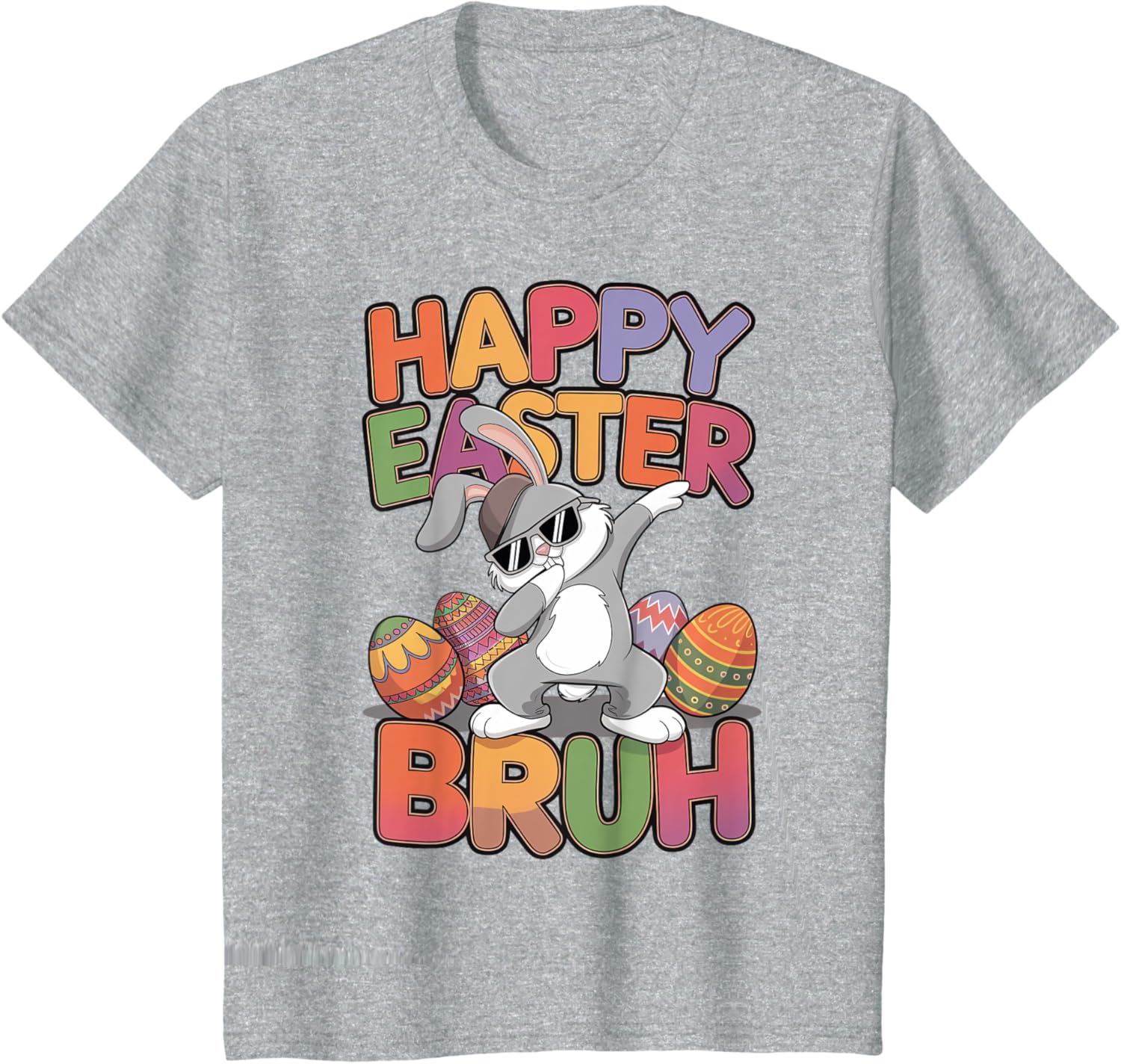 Dabbing Bunny Rabbit Easter Eggs Bruh Toddler Boys Girls T-Shirt