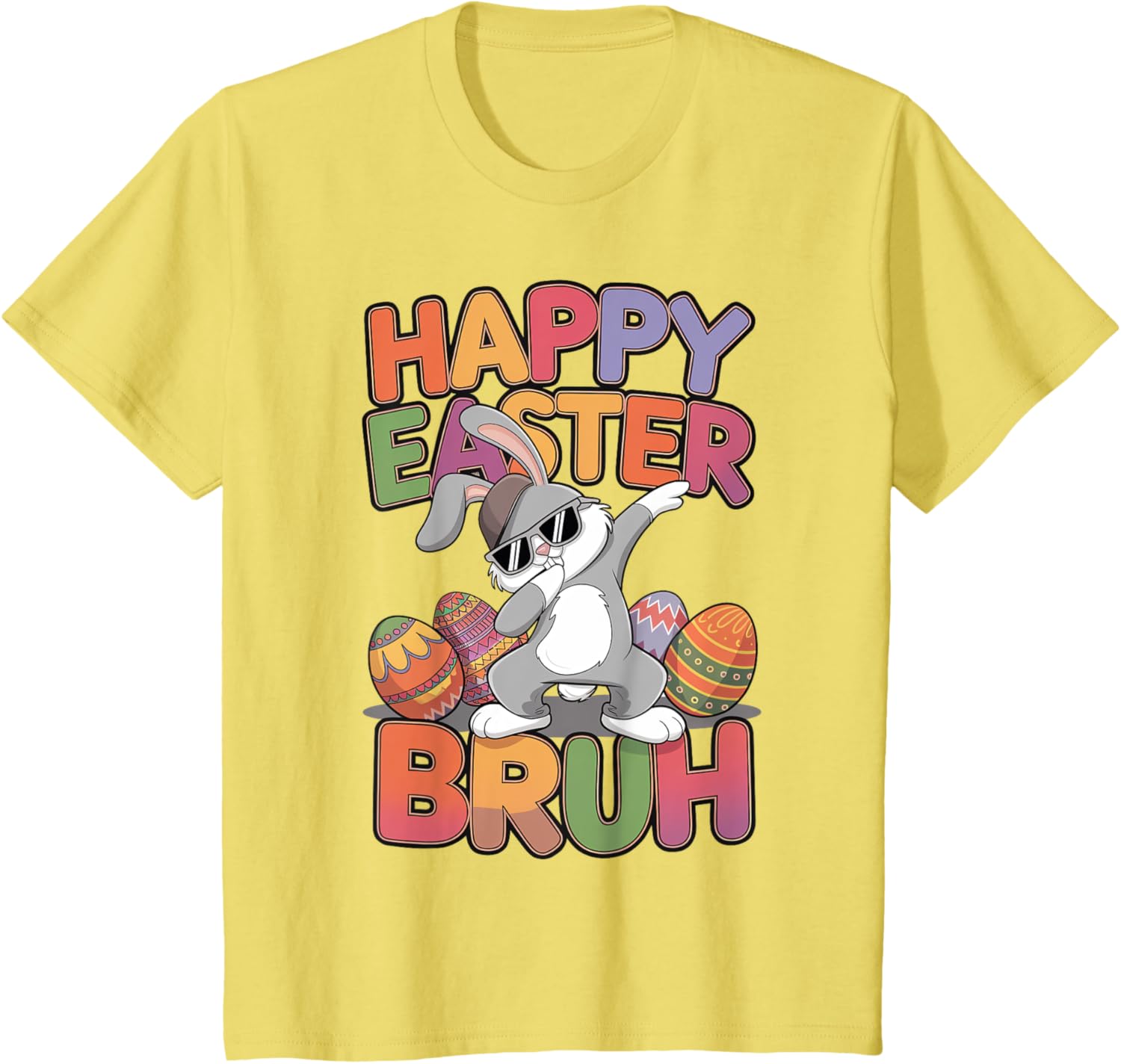 Dabbing Bunny Rabbit Easter Eggs Bruh Toddler Boys Girls T-Shirt