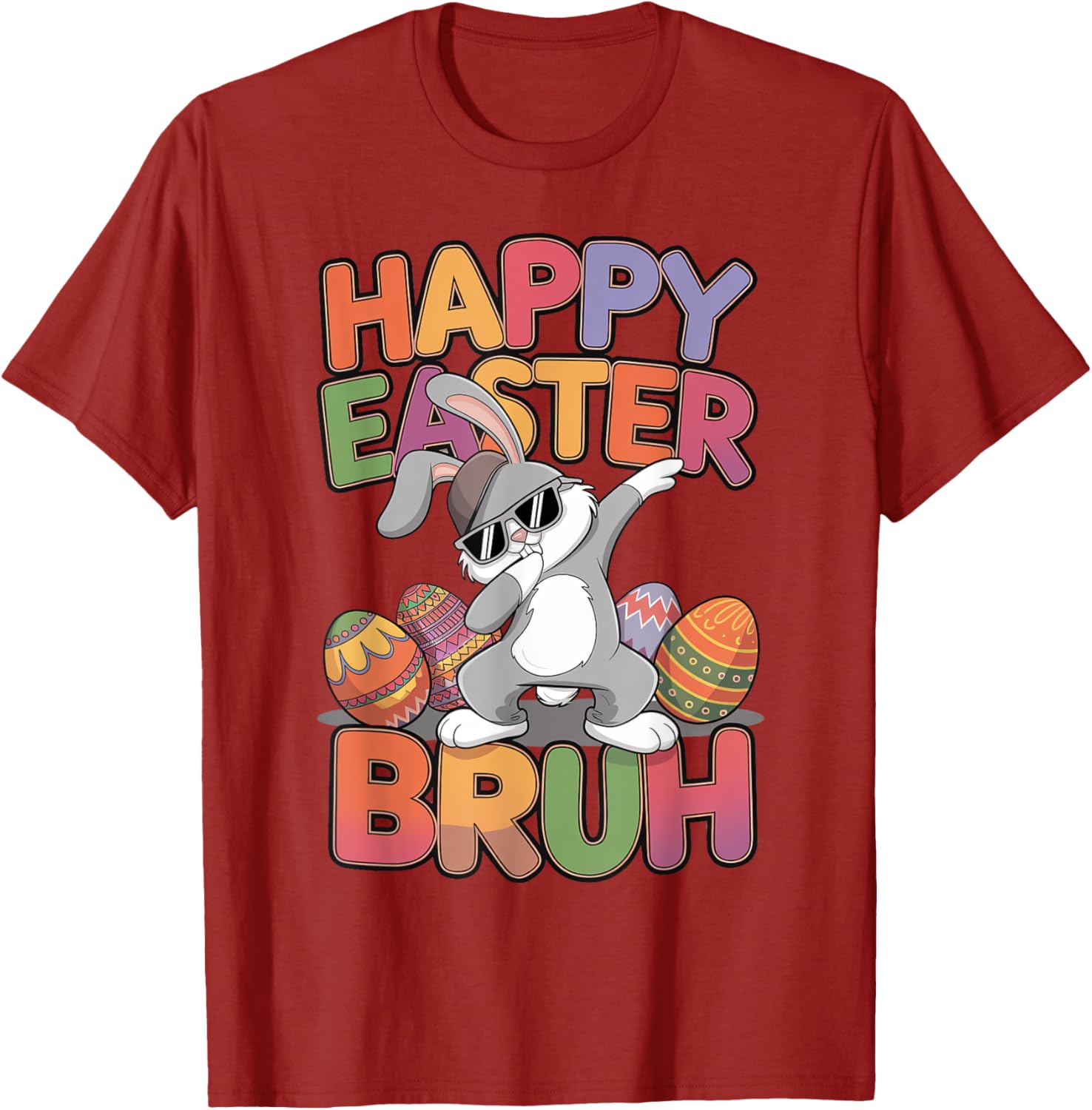 Dabbing Bunny Rabbit Easter Eggs Bruh Toddler Boys Girls T-Shirt