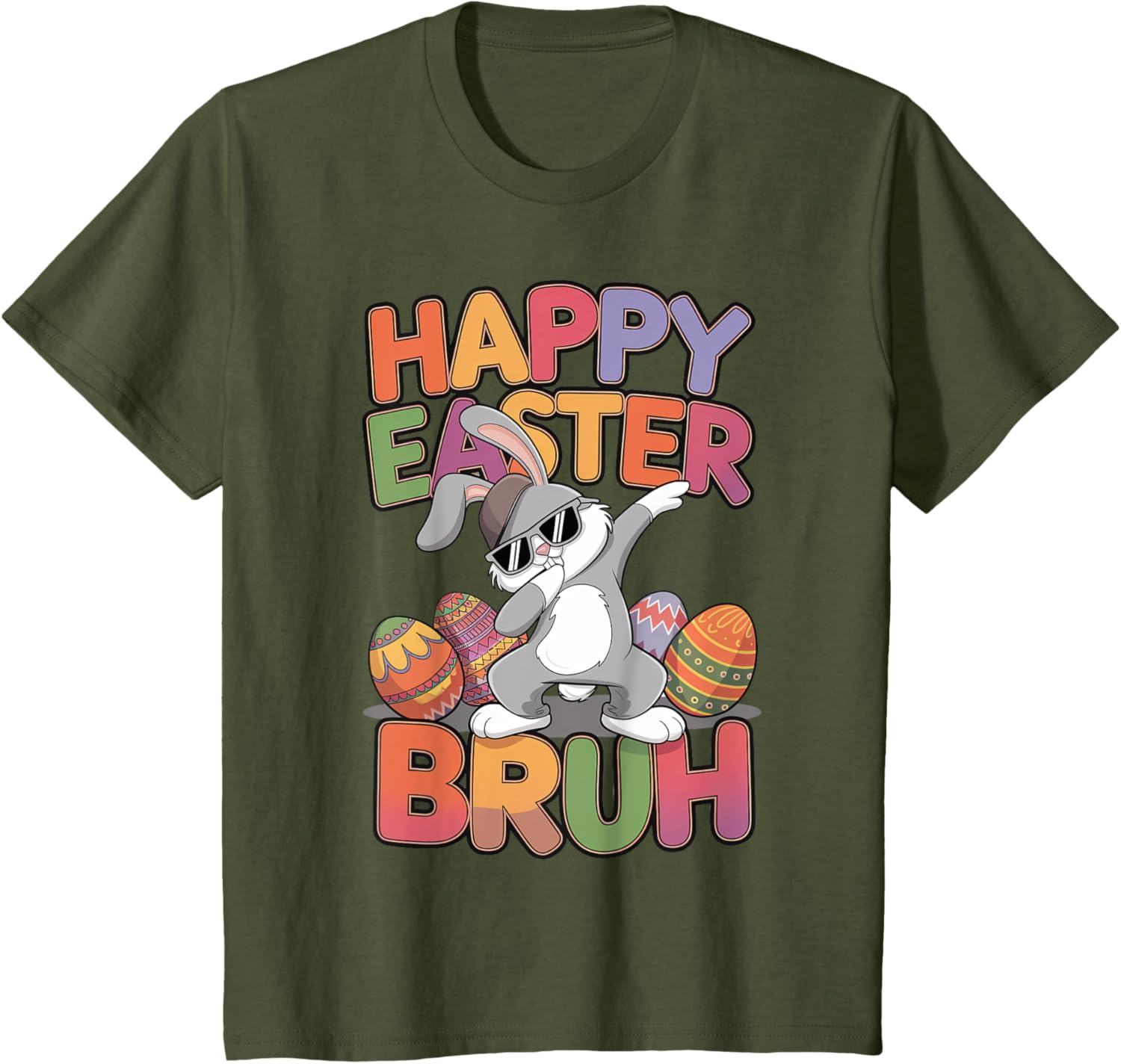 Dabbing Bunny Rabbit Easter Eggs Bruh Toddler Boys Girls T-Shirt