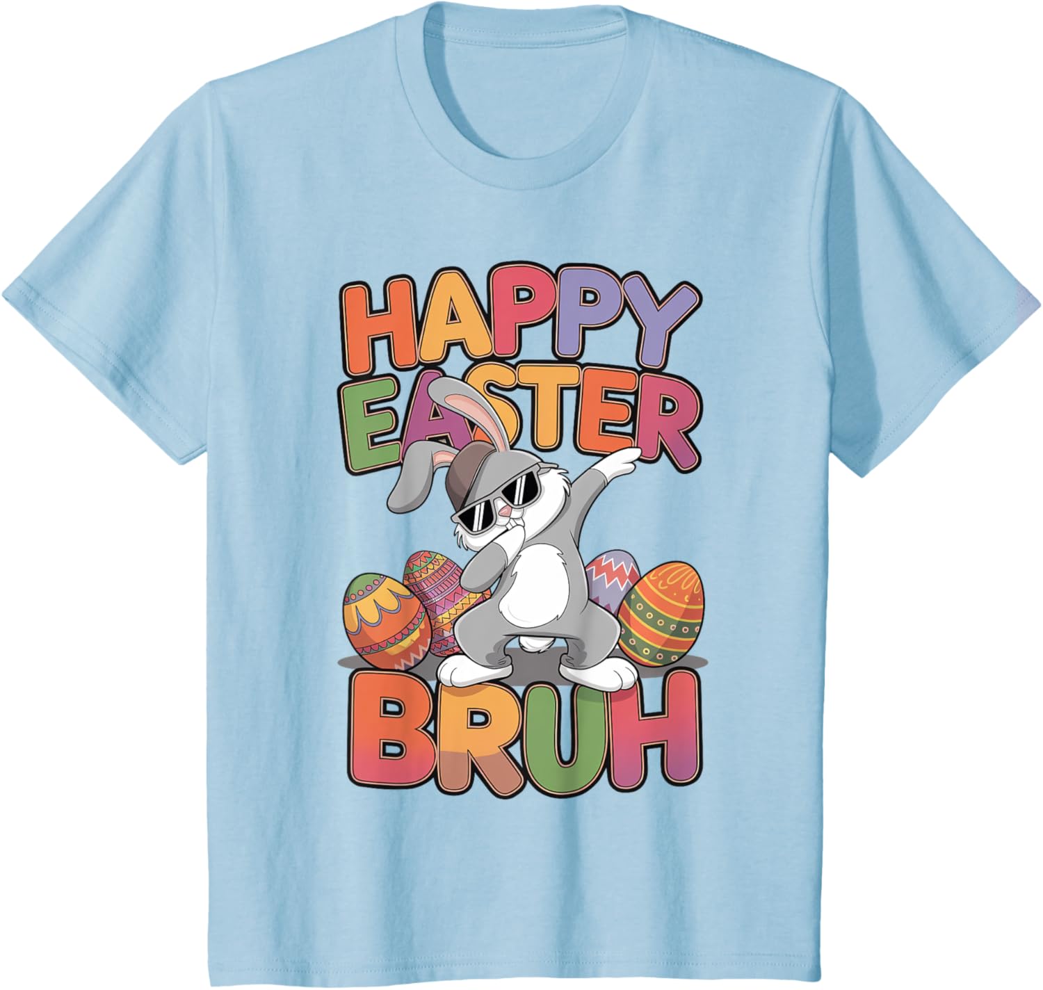 Dabbing Bunny Rabbit Easter Eggs Bruh Toddler Boys Girls T-Shirt