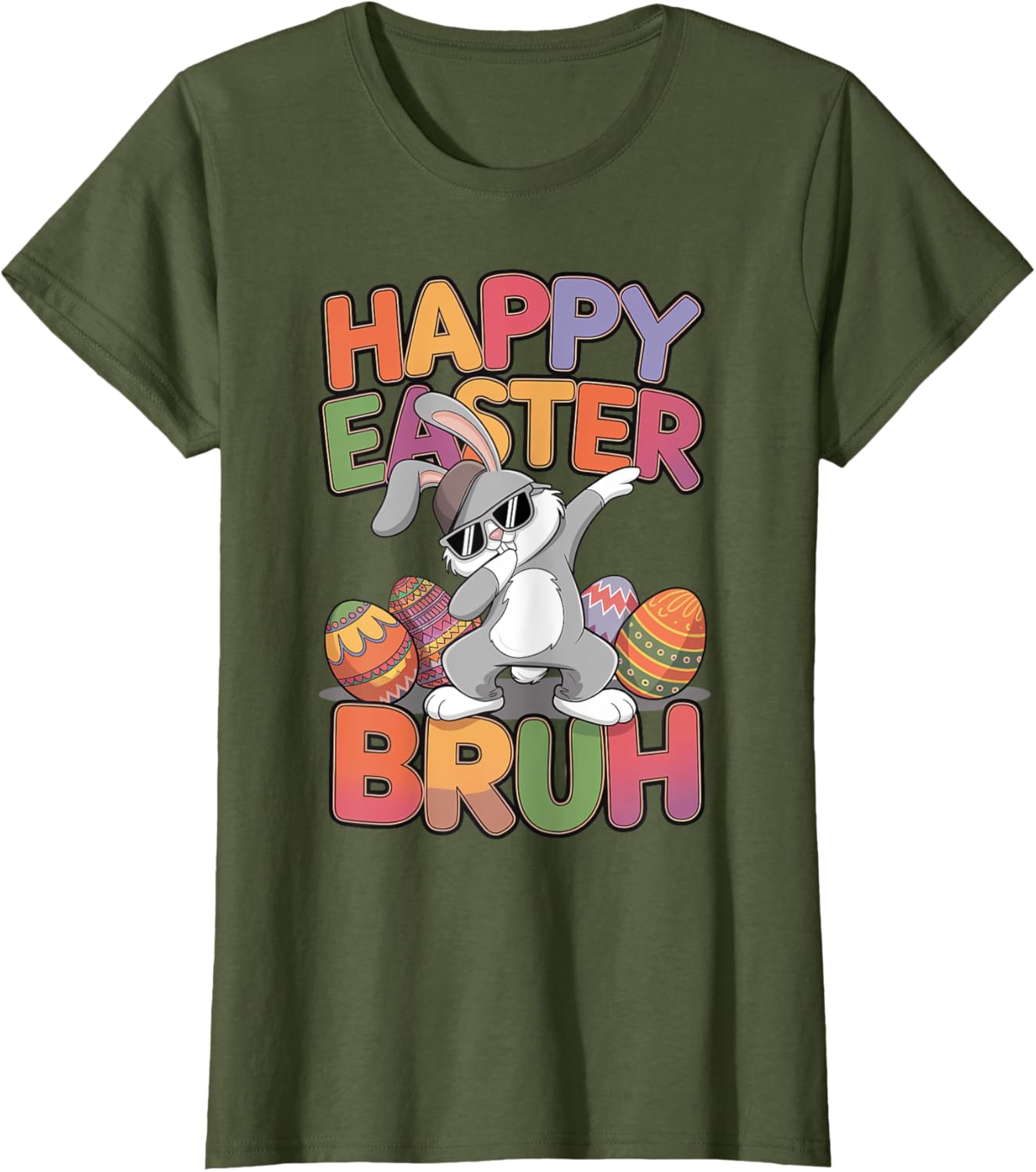 Dabbing Bunny Rabbit Easter Eggs Bruh Toddler Boys Girls T-Shirt