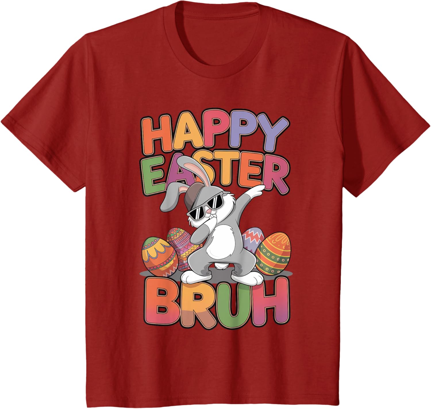 Dabbing Bunny Rabbit Easter Eggs Bruh Toddler Boys Girls T-Shirt