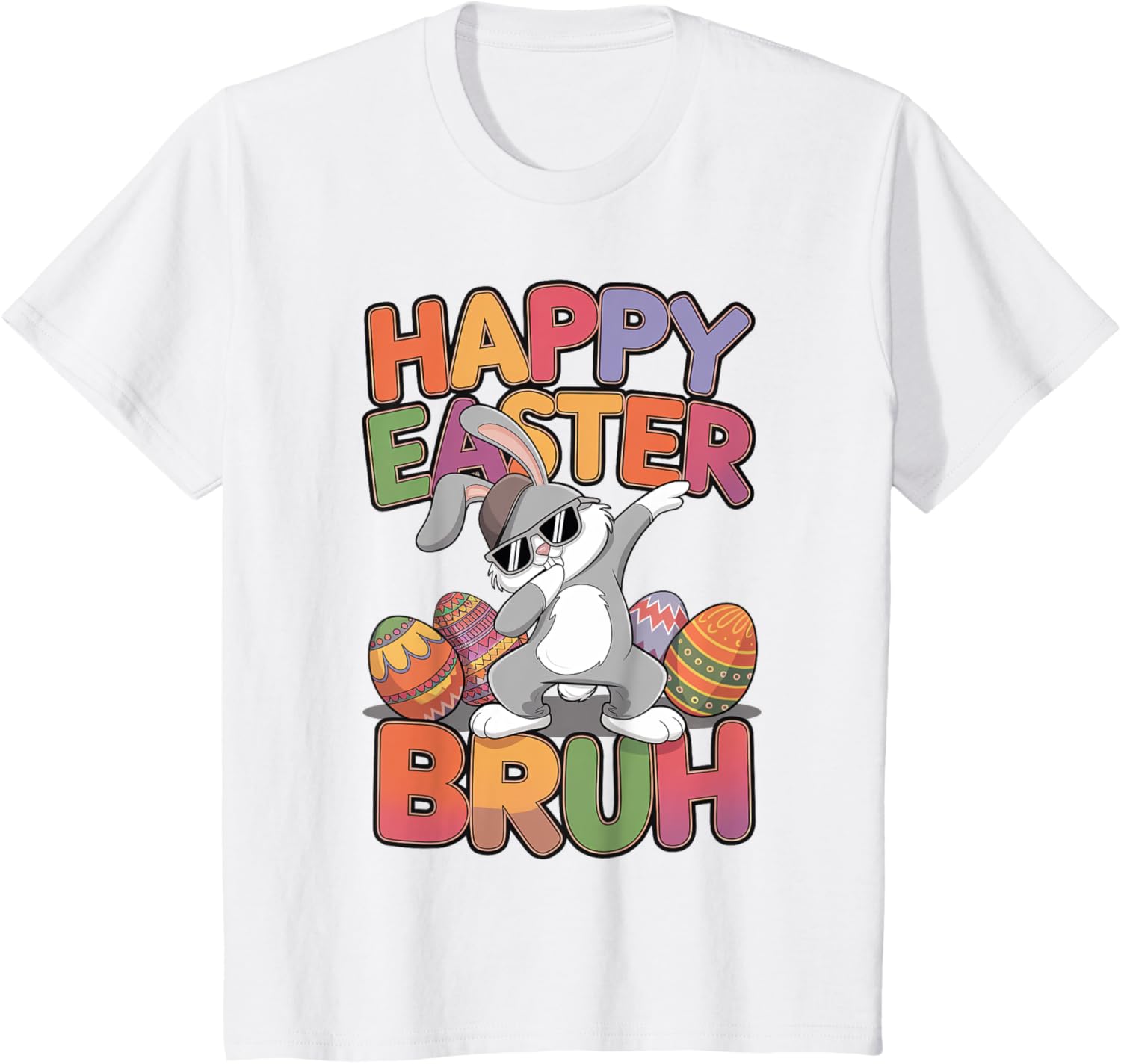 Dabbing Bunny Rabbit Easter Eggs Bruh Toddler Boys Girls T-Shirt