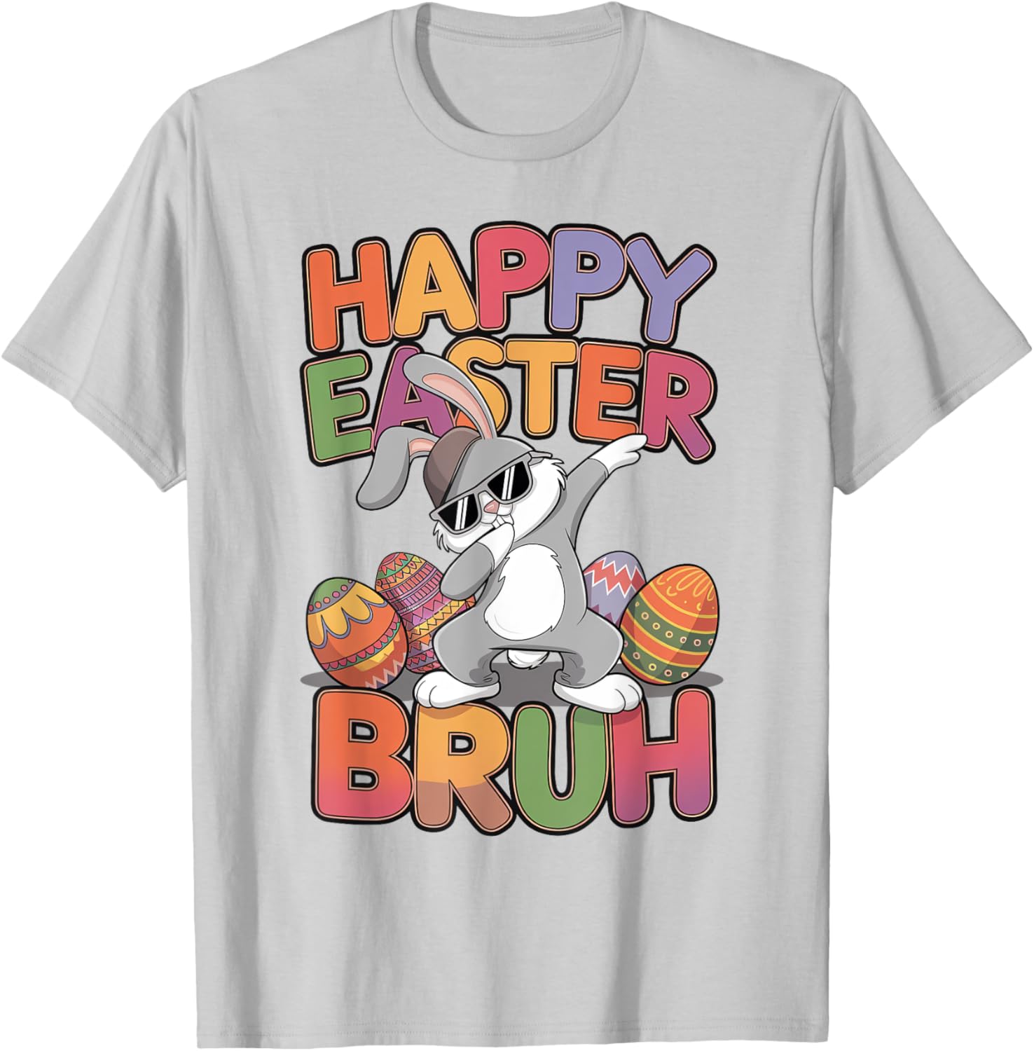 Dabbing Bunny Rabbit Easter Eggs Bruh Toddler Boys Girls T-Shirt