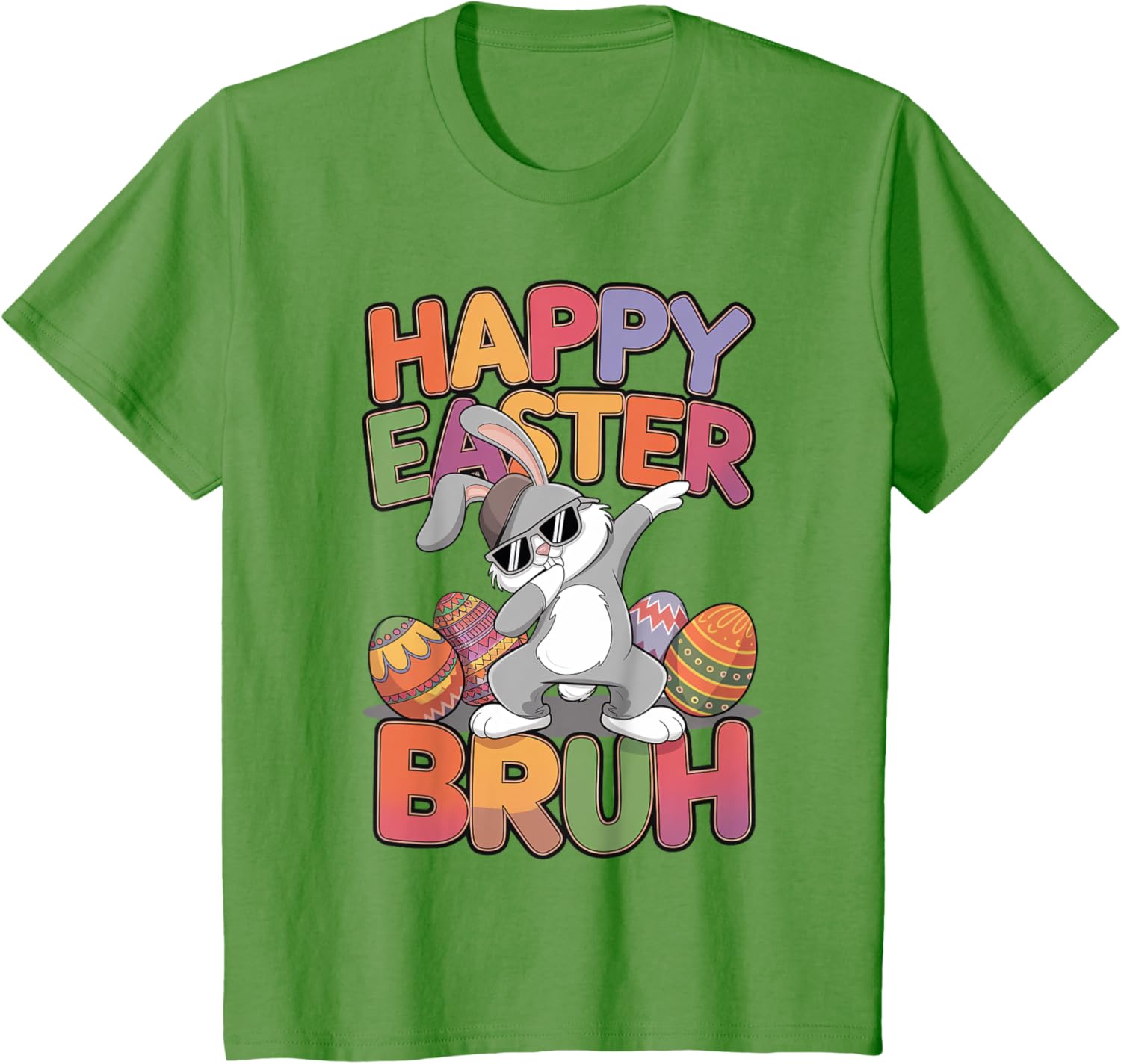 Dabbing Bunny Rabbit Easter Eggs Bruh Toddler Boys Girls T-Shirt