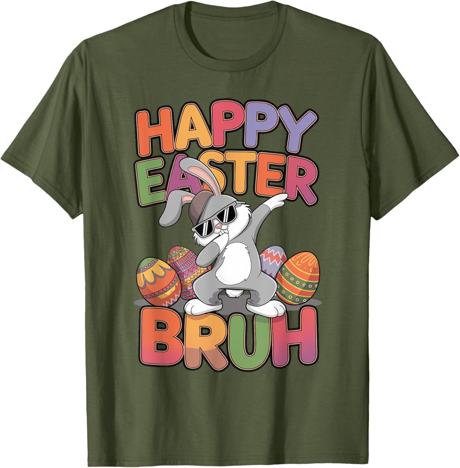 Dabbing Bunny Rabbit Easter Eggs Bruh Toddler Boys Girls T-Shirt