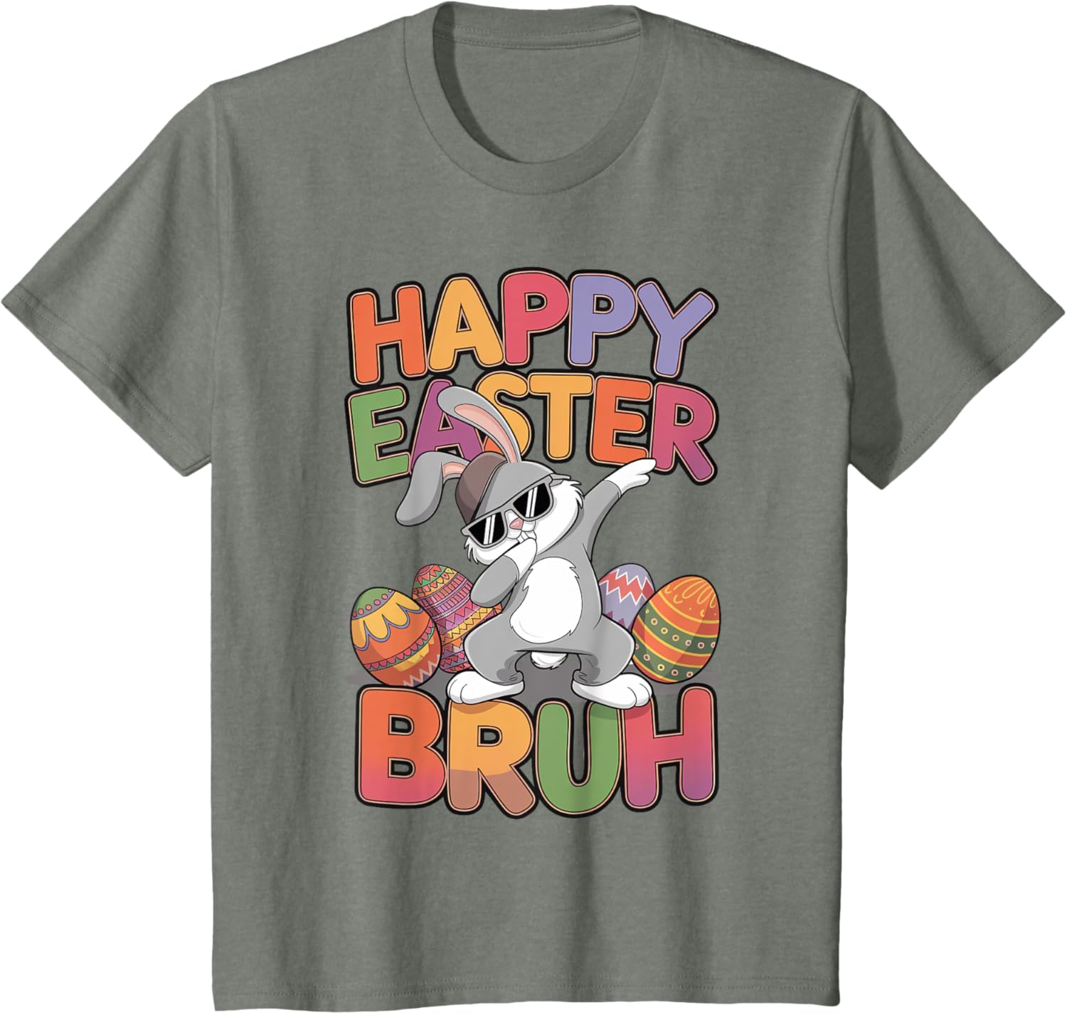 Dabbing Bunny Rabbit Easter Eggs Bruh Toddler Boys Girls T-Shirt