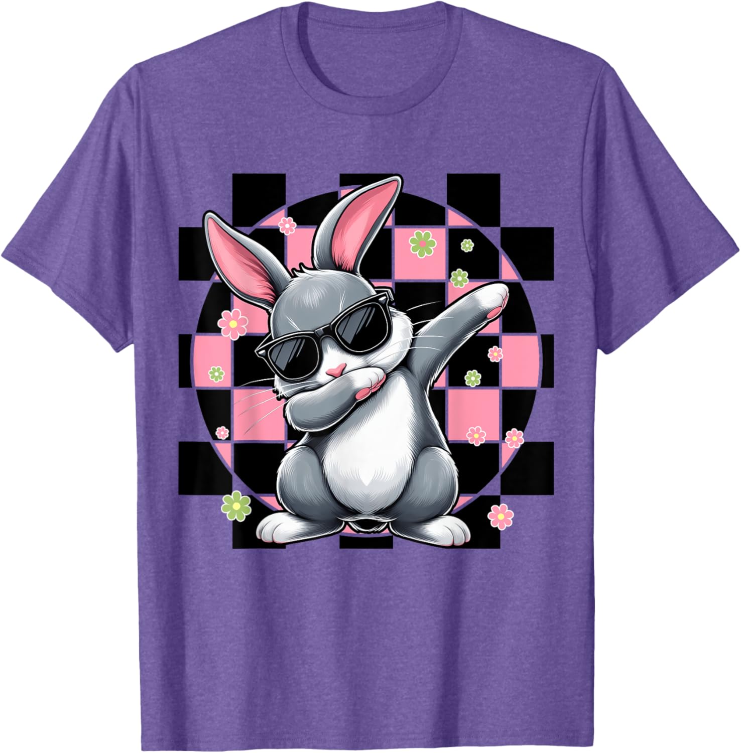 Dabbing Bunny Rabbit Floral Easter Day Girls Kids Dab Dance T-Shirt