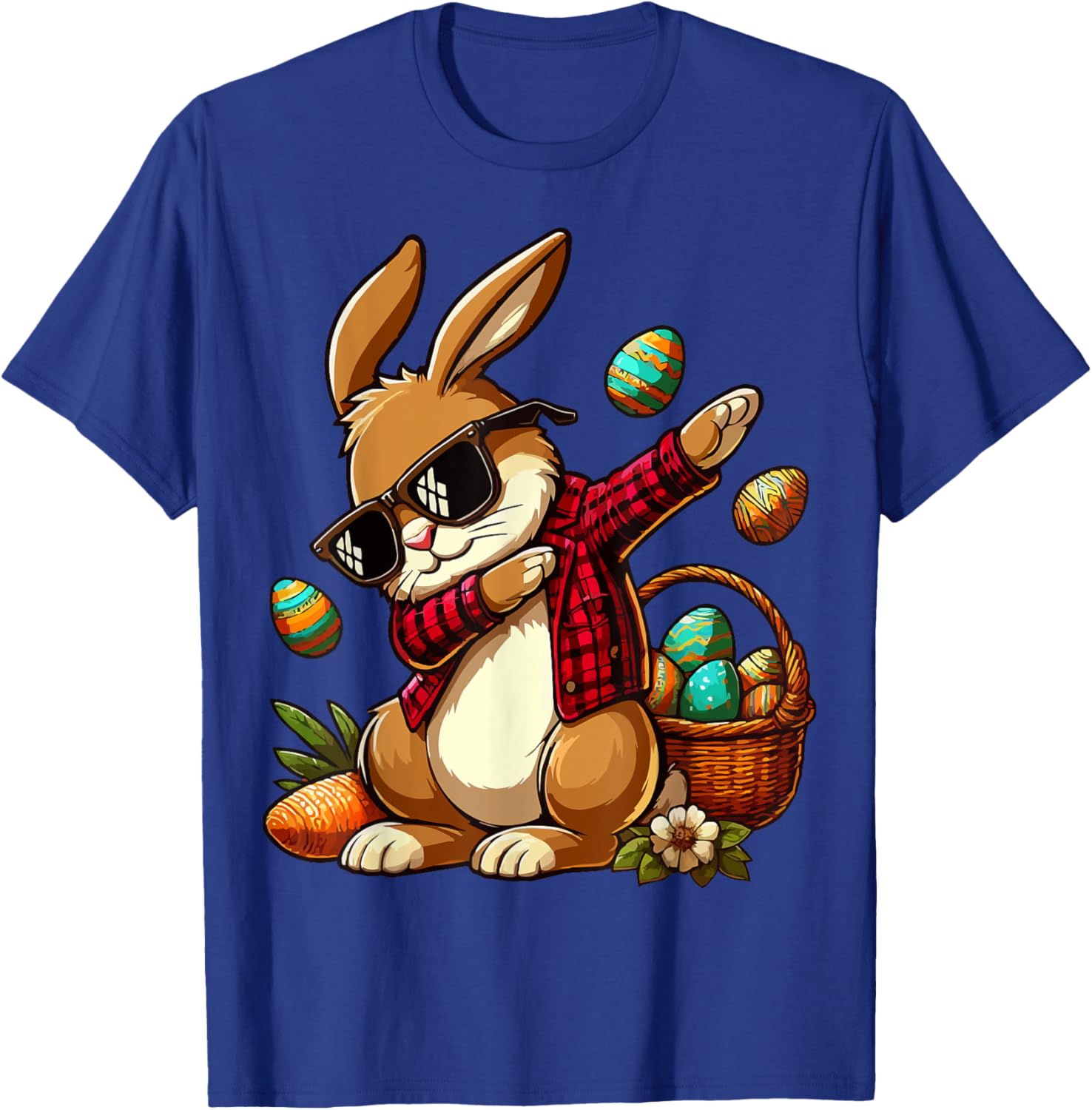 Dabbing Bunny Rabbit Happy Easter eggs For Boys Girls Kids T-Shirt