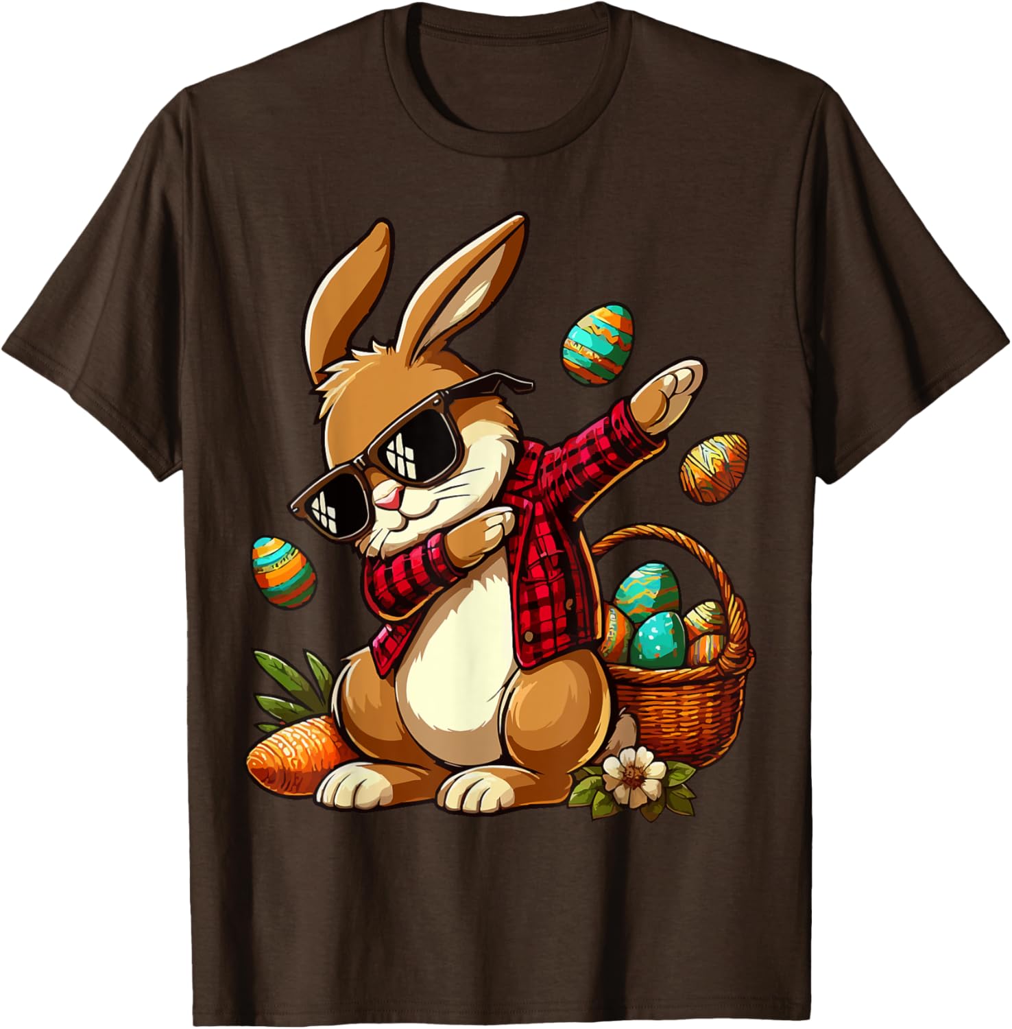 Dabbing Bunny Rabbit Happy Easter eggs For Boys Girls Kids T-Shirt