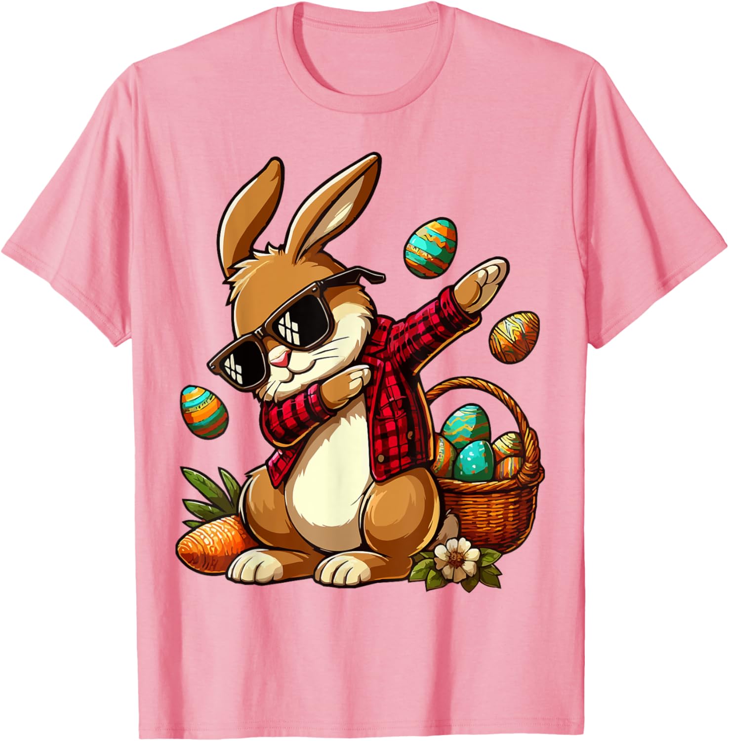 Dabbing Bunny Rabbit Happy Easter eggs For Boys Girls Kids T-Shirt