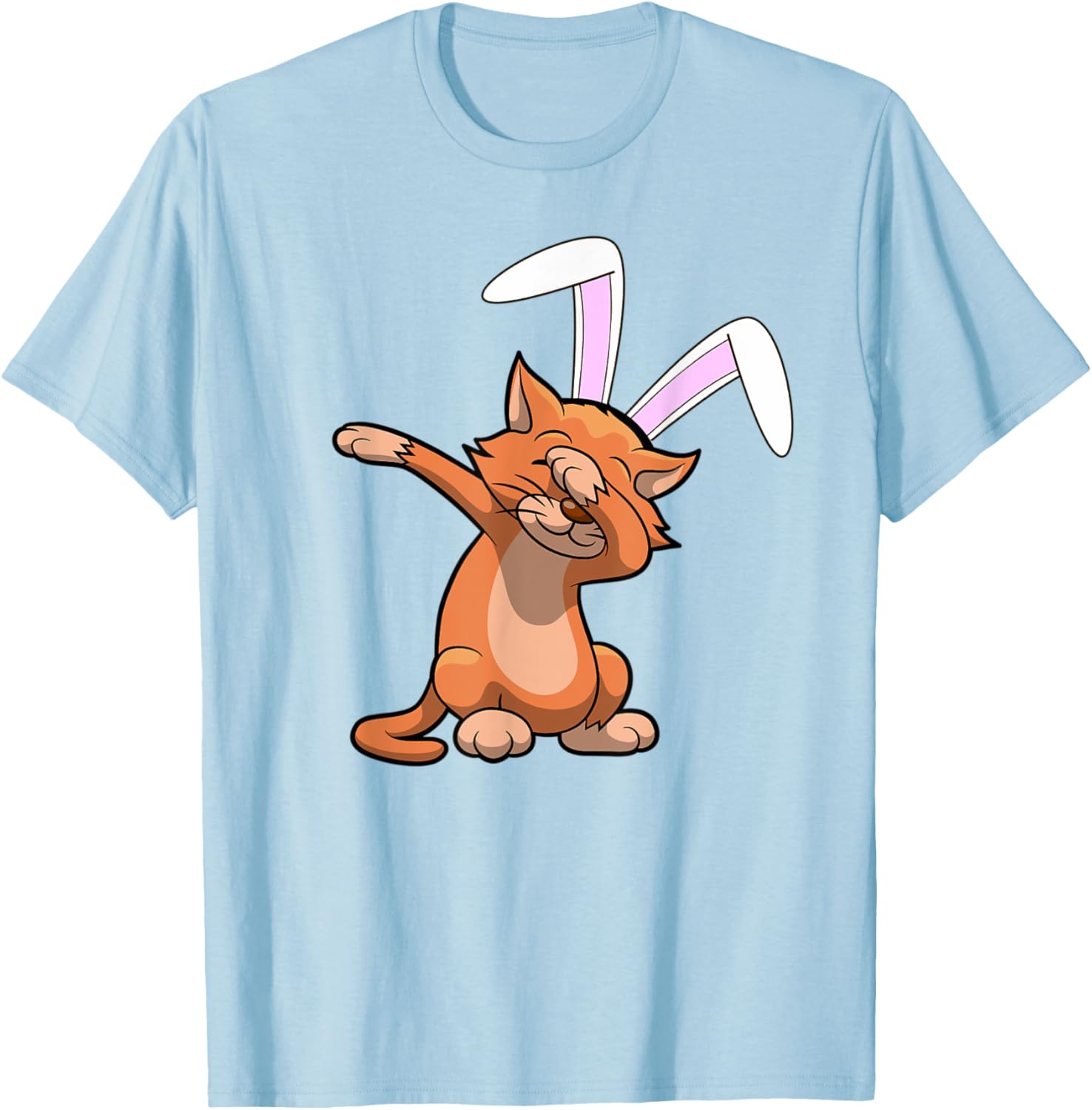 Dabbing Easter Bunny Ears Shirt Cat Dab Kids Boys Girls Gift T-Shirt