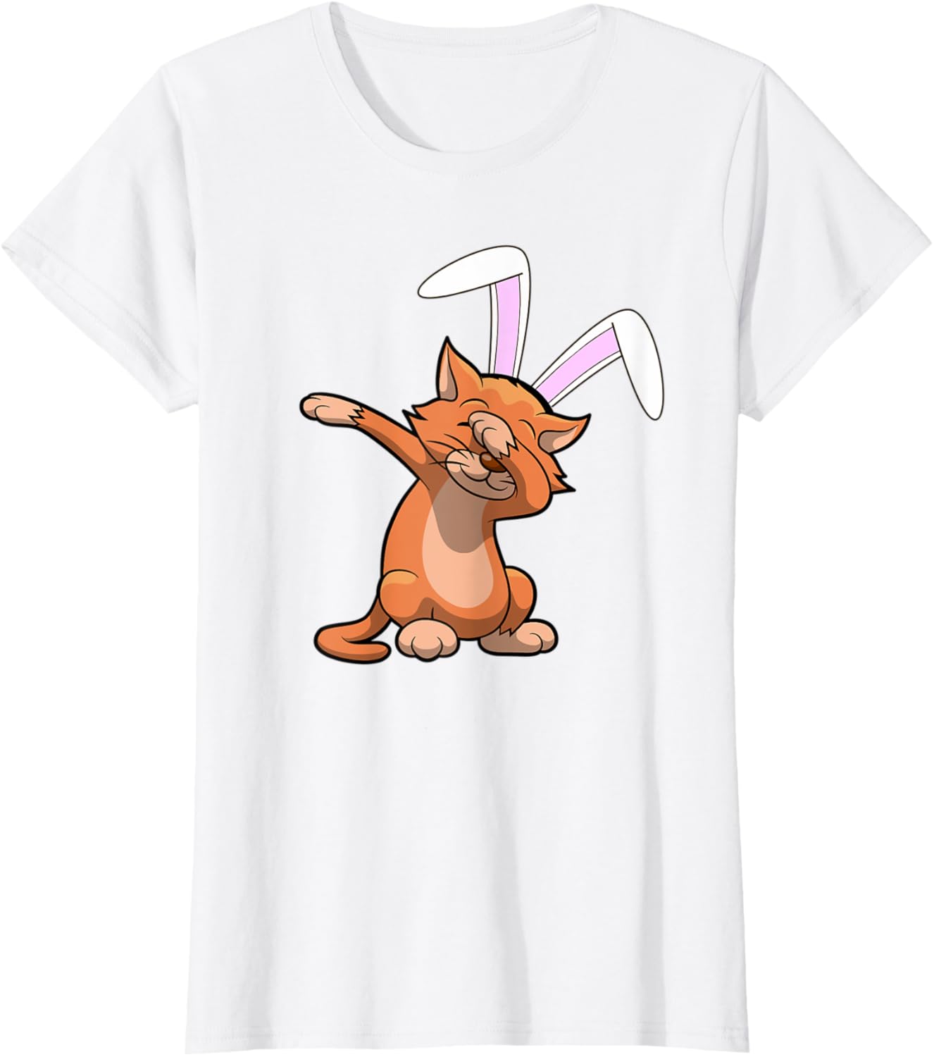 Dabbing Easter Bunny Ears Shirt Cat Dab Kids Boys Girls Gift T-Shirt