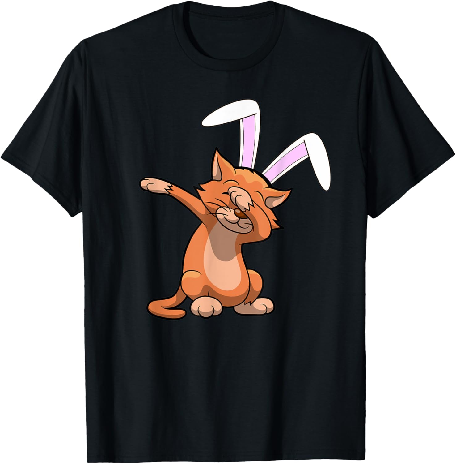 Dabbing Easter Bunny Ears Shirt Cat Dab Kids Boys Girls Gift T-Shirt