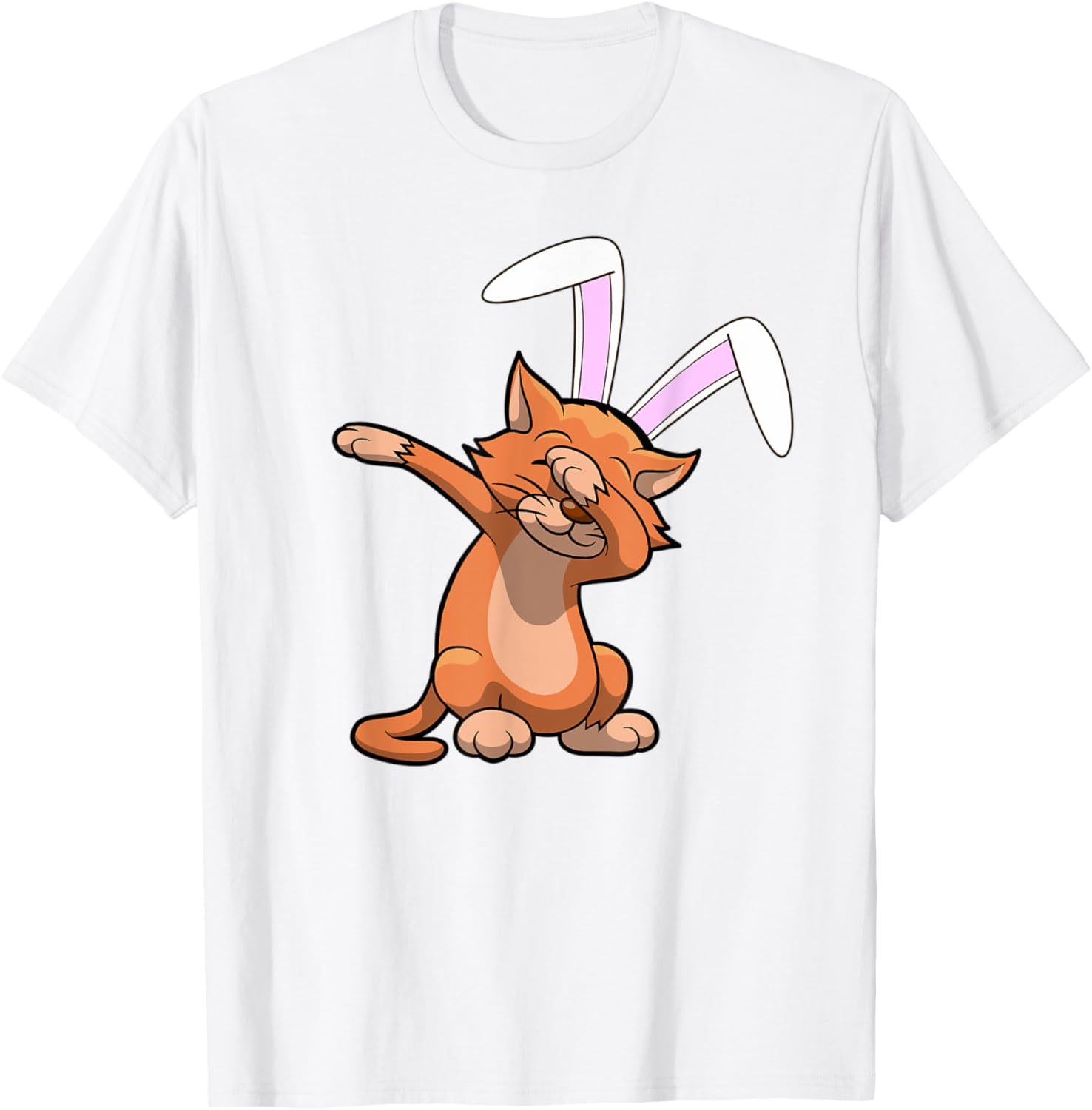 Dabbing Easter Bunny Ears Shirt Cat Dab Kids Boys Girls Gift T-Shirt