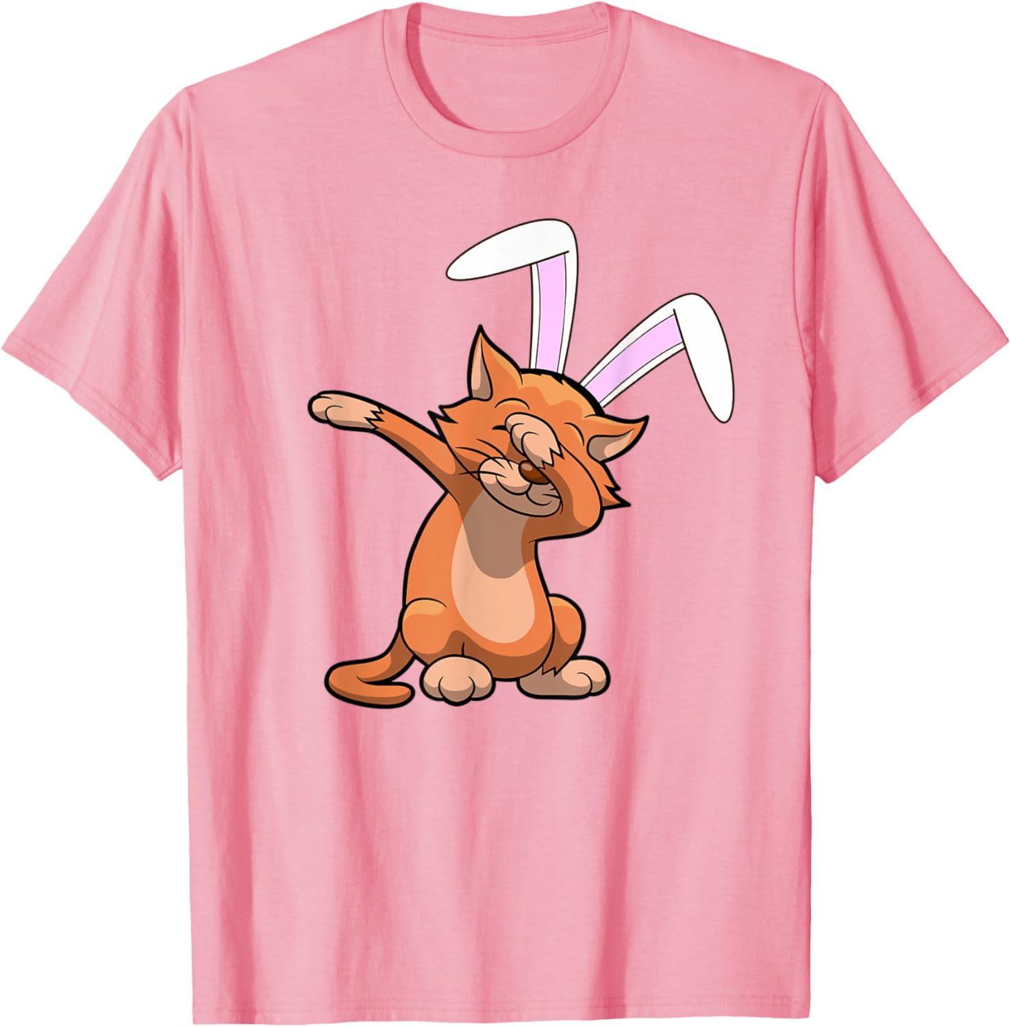 Dabbing Easter Bunny Ears Shirt Cat Dab Kids Boys Girls Gift T-Shirt