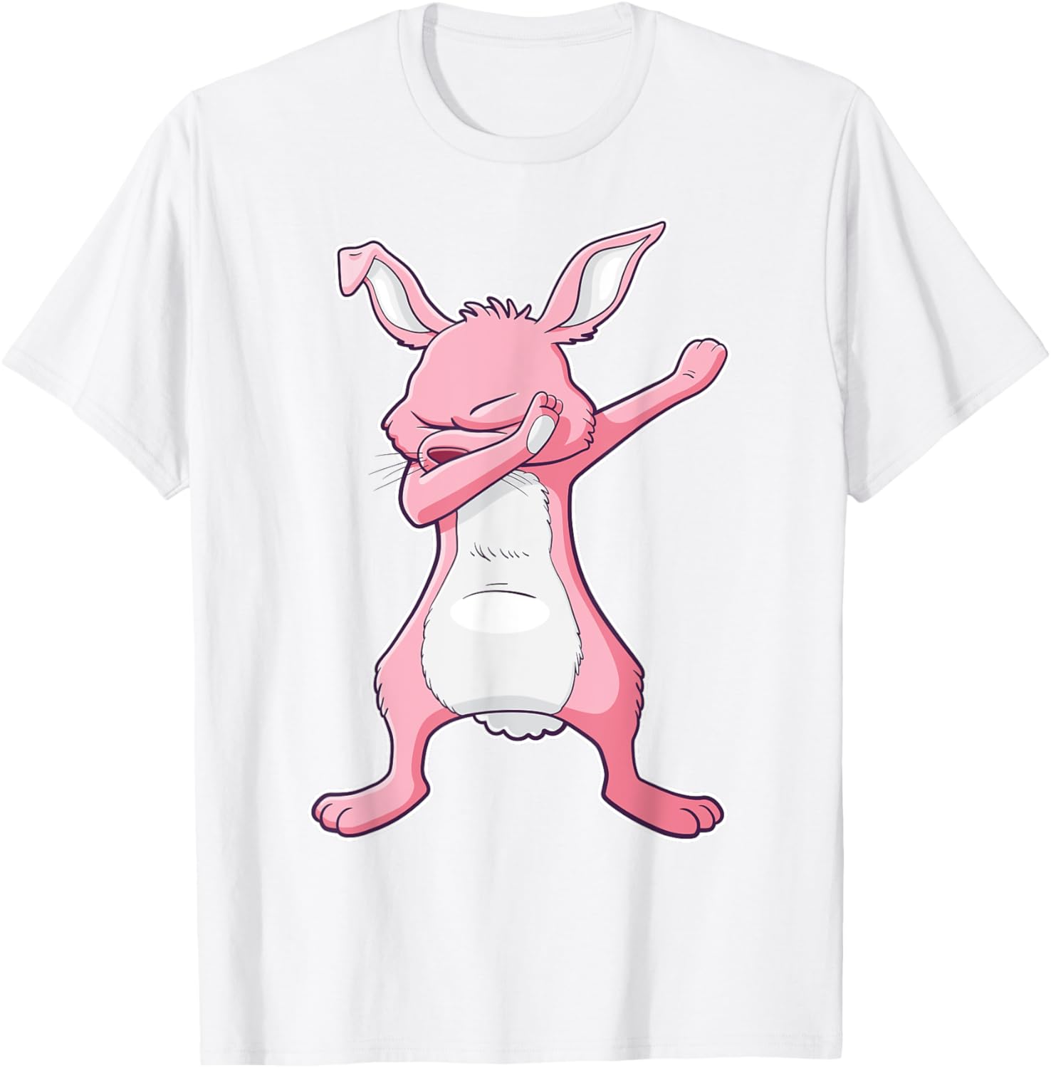 Dabbing Easter Bunny Pink Rabbit T-Shirt