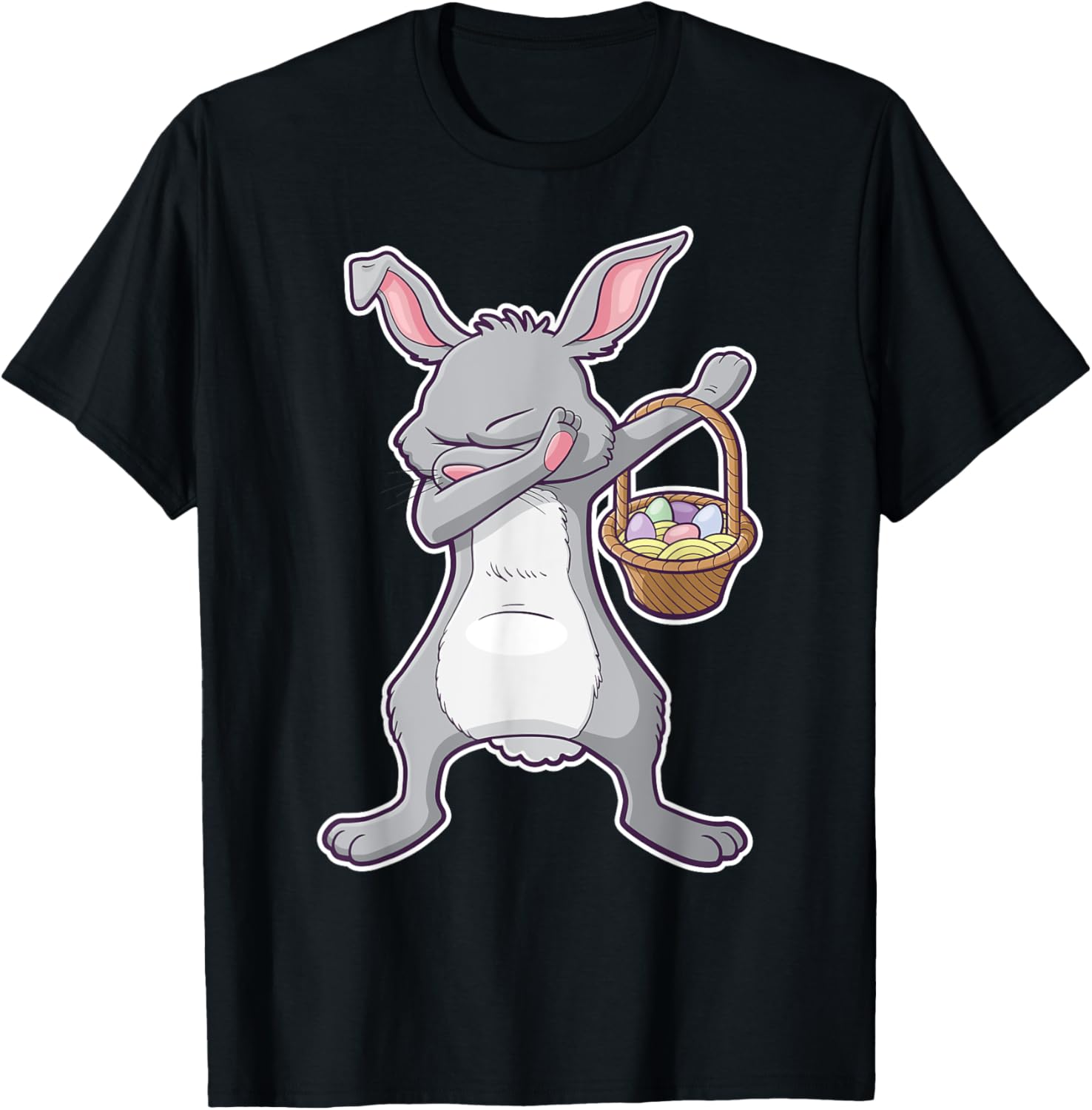 Dabbing Easter Bunny With Basket Of Eggs T-Shirt