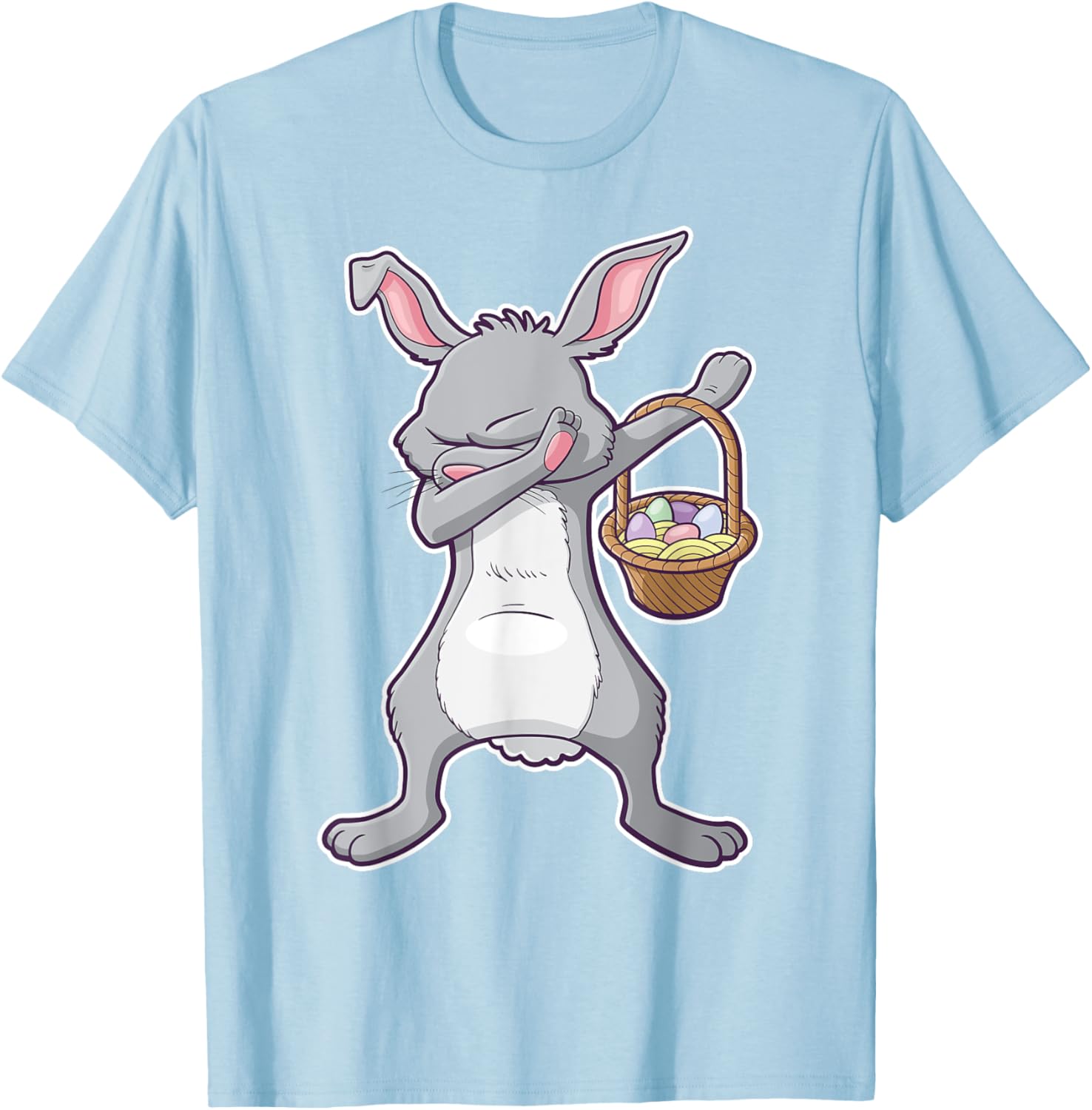 Dabbing Easter Bunny With Basket Of Eggs T-Shirt