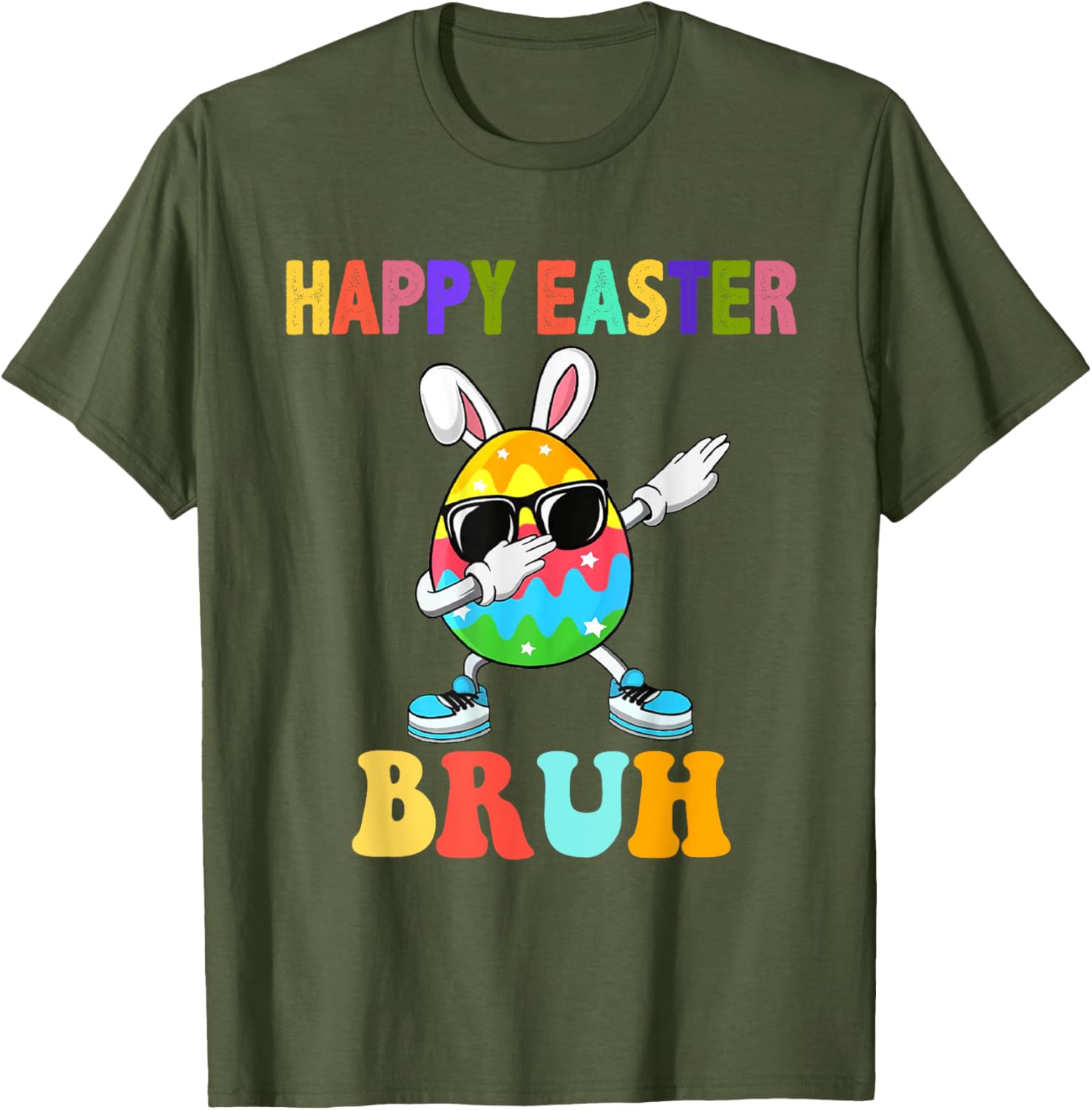 Dabbing Egg Bunny Easter Bruh Funny Boy Girl Kid T-Shirt