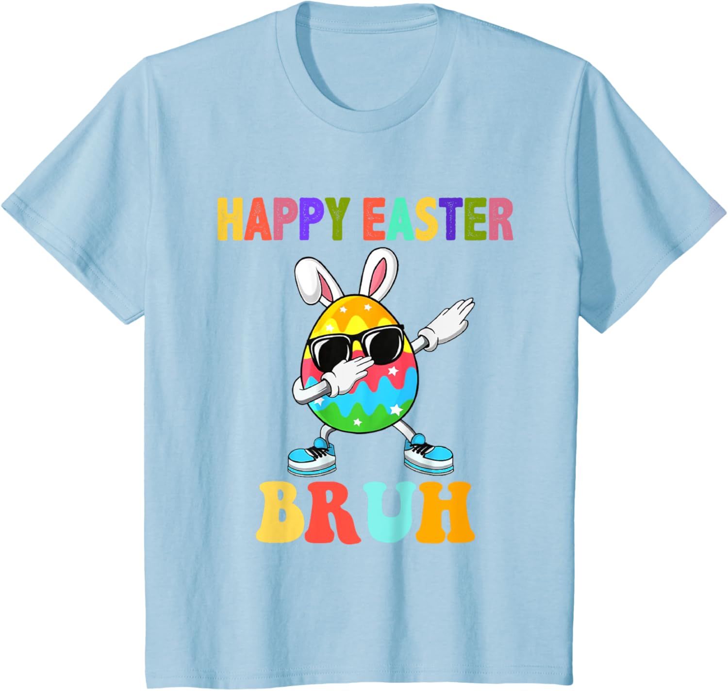 Dabbing Egg Bunny Easter Bruh Funny Boy Girl Kid T-Shirt