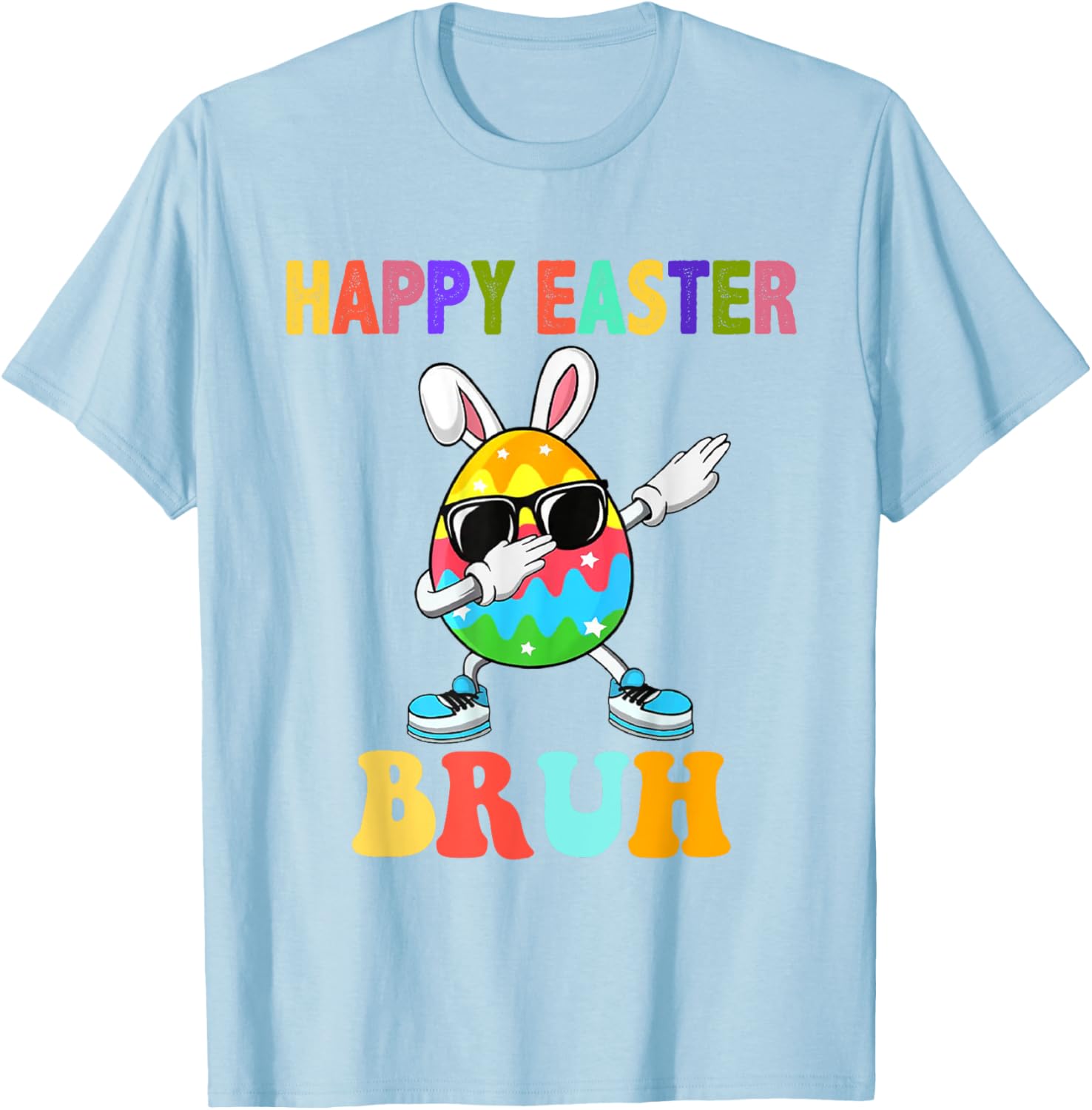 Dabbing Egg Bunny Easter Bruh Funny Boy Girl Kid T-Shirt