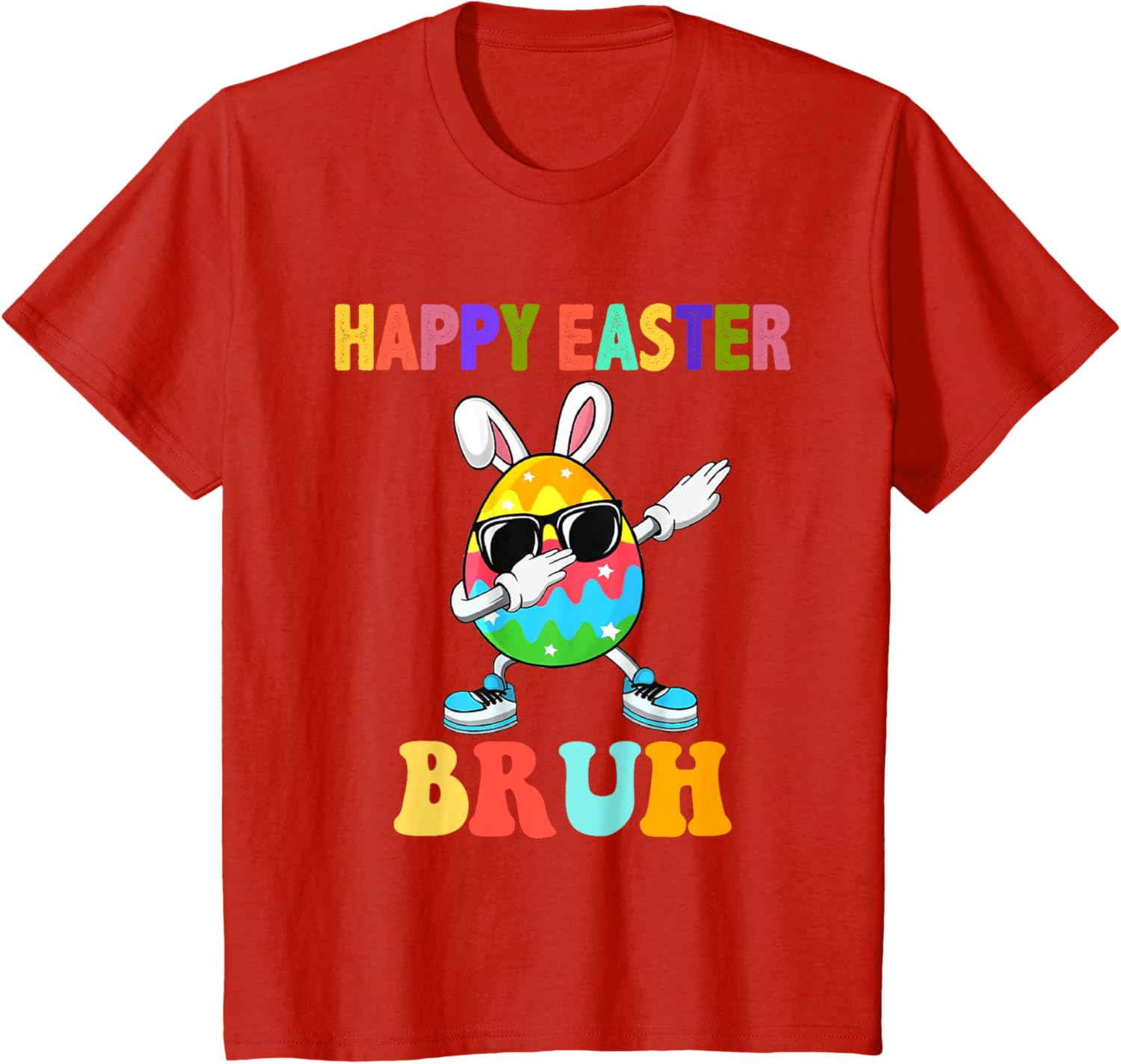 Dabbing Egg Bunny Easter Bruh Funny Boy Girl Kid T-Shirt