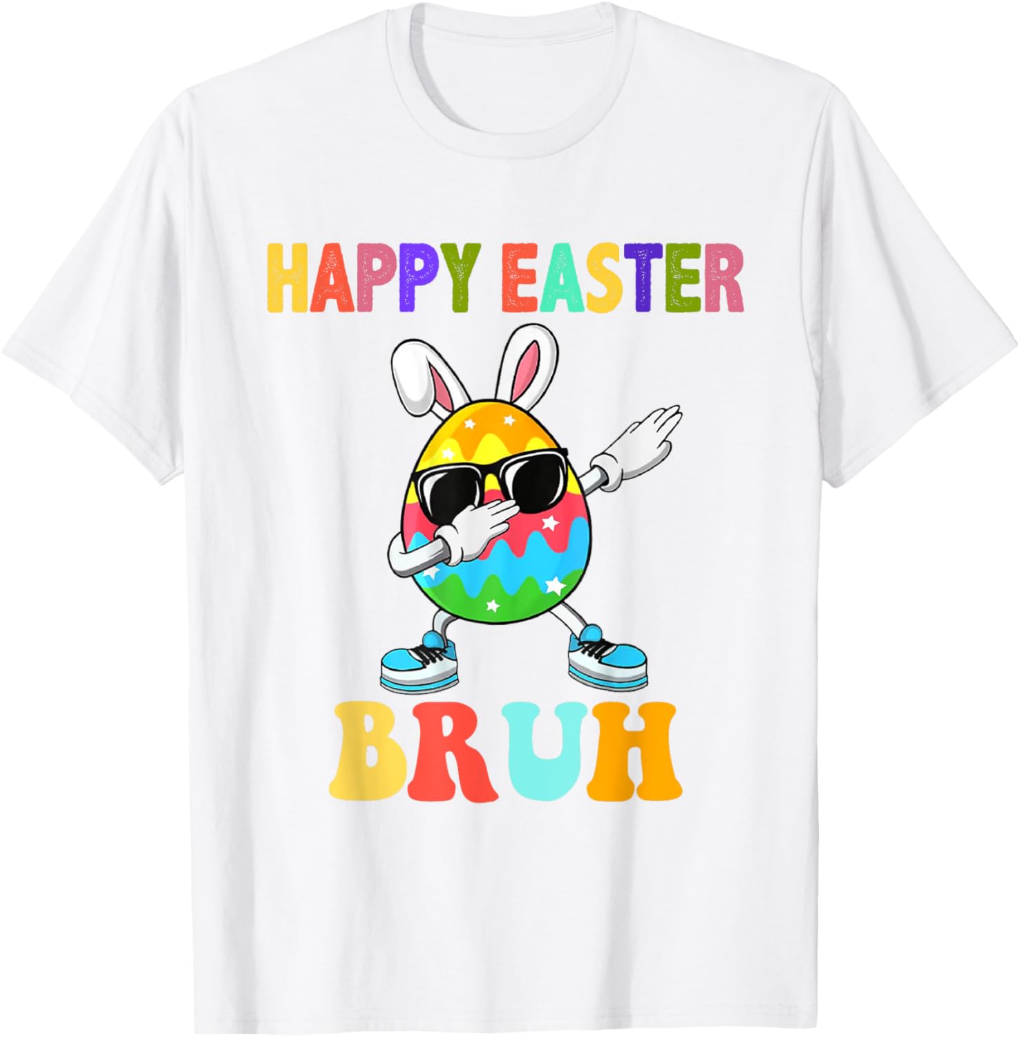 Dabbing Egg Bunny Easter Bruh Funny Boy Girl Kid T-Shirt