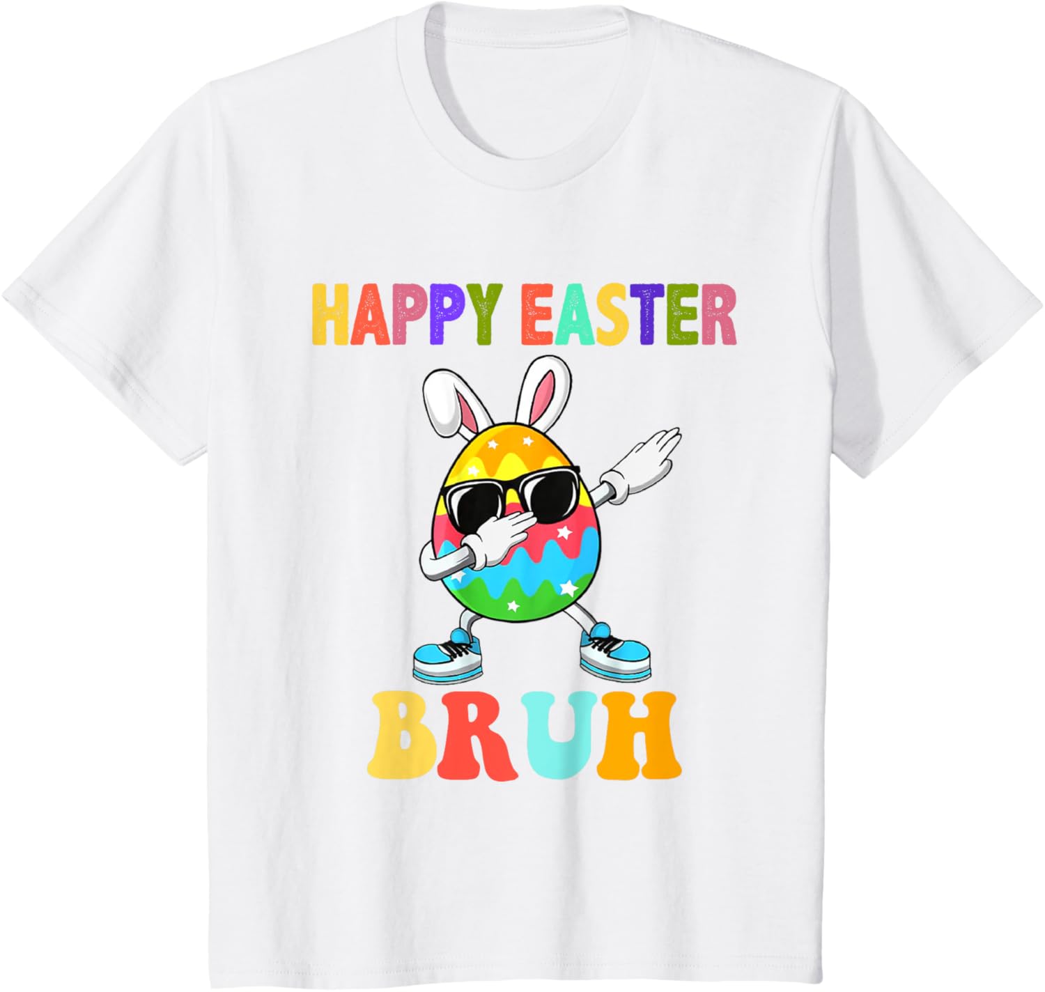 Dabbing Egg Bunny Easter Bruh Funny Boy Girl Kid T-Shirt