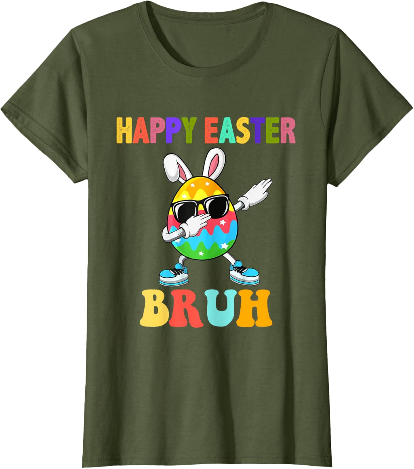 Dabbing Egg Bunny Easter Bruh Funny Boy Girl Kid T-Shirt