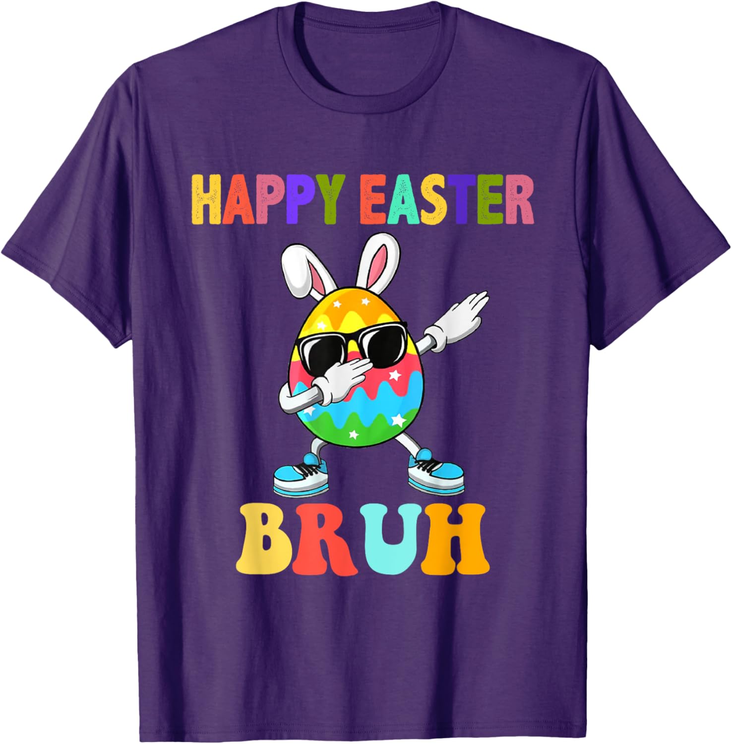 Dabbing Egg Bunny Easter Bruh Funny Boy Girl Kid T-Shirt