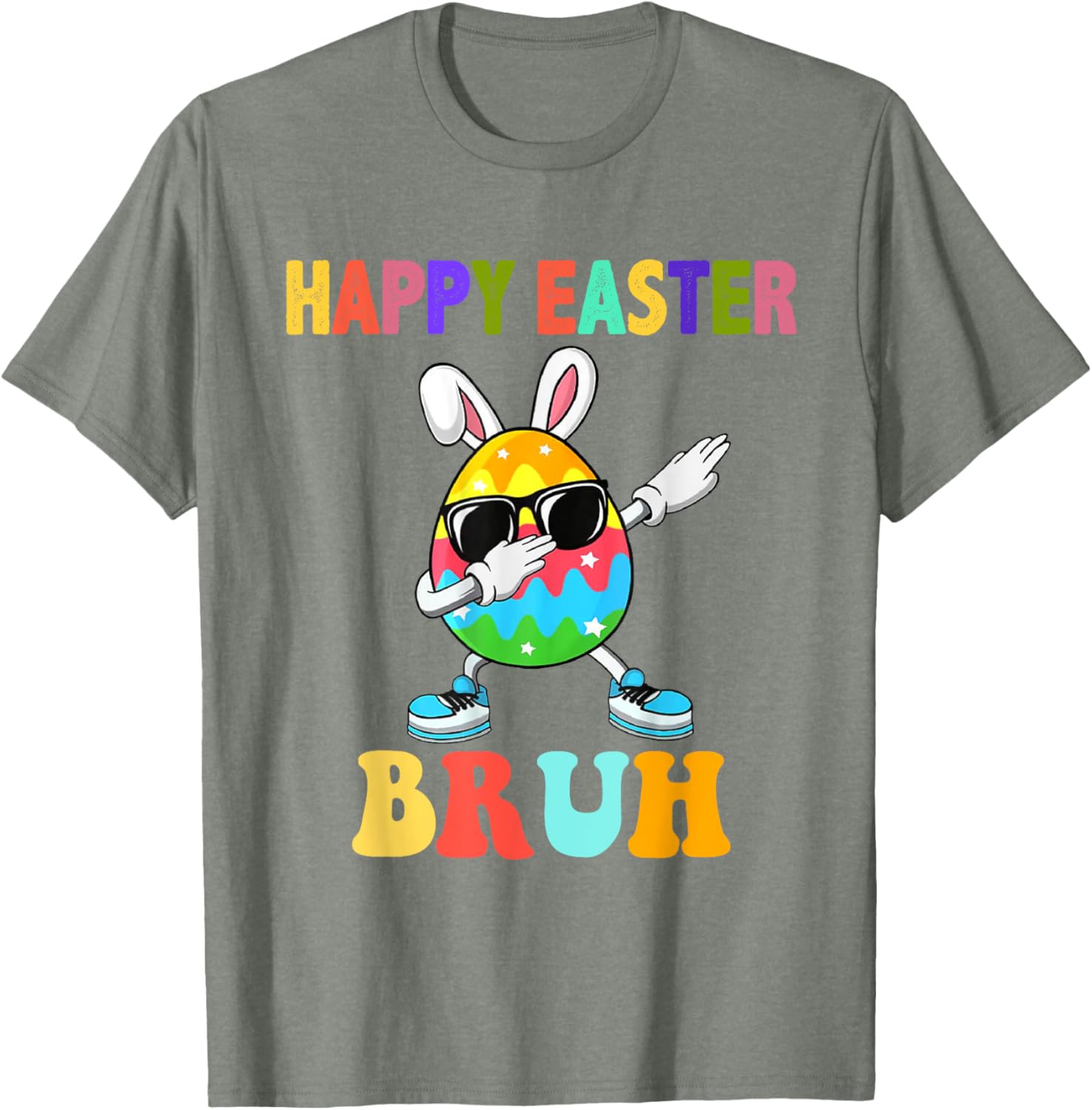 Dabbing Egg Bunny Easter Bruh Funny Boy Girl Kid T-Shirt