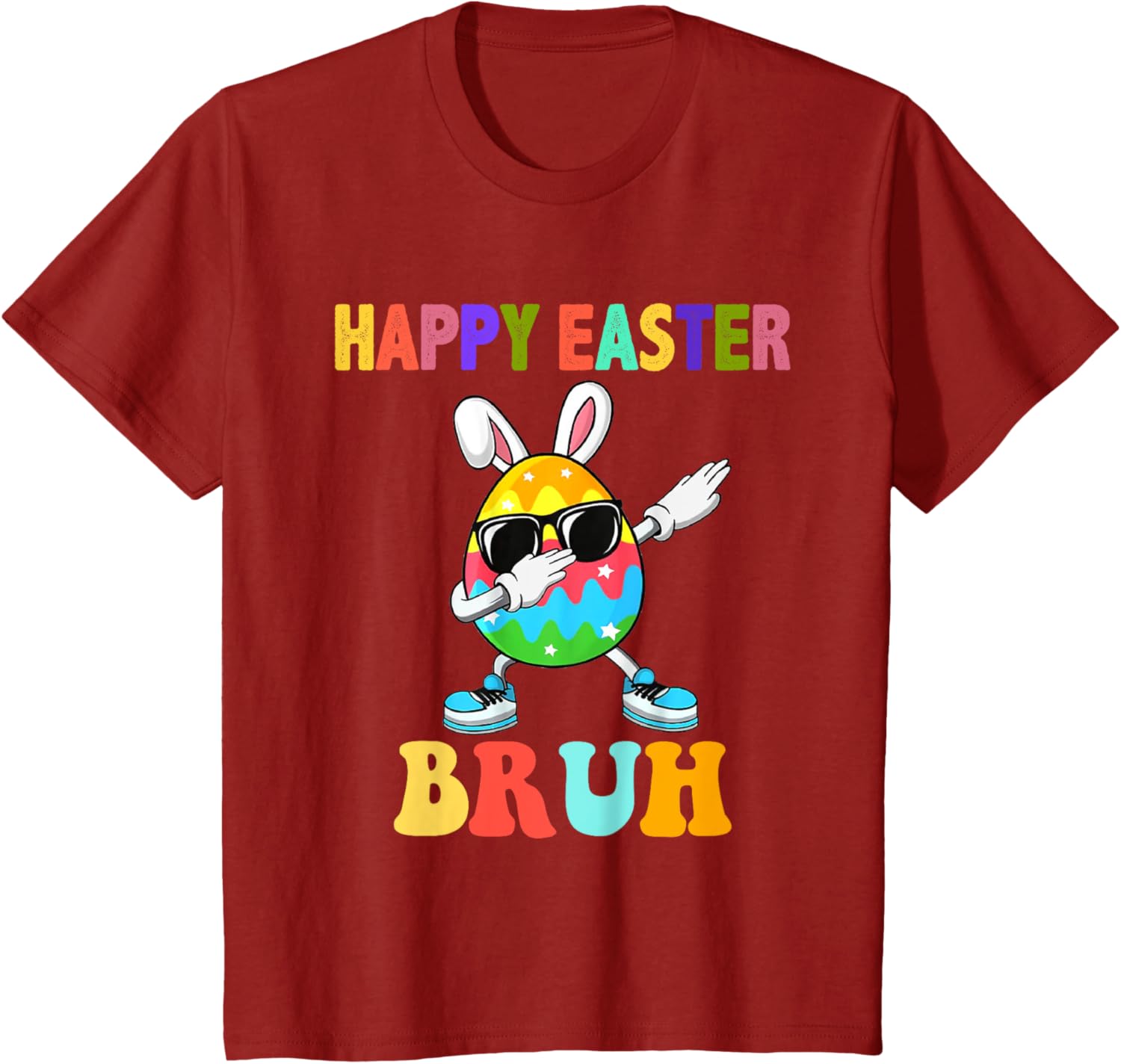 Dabbing Egg Bunny Easter Bruh Funny Boy Girl Kid T-Shirt