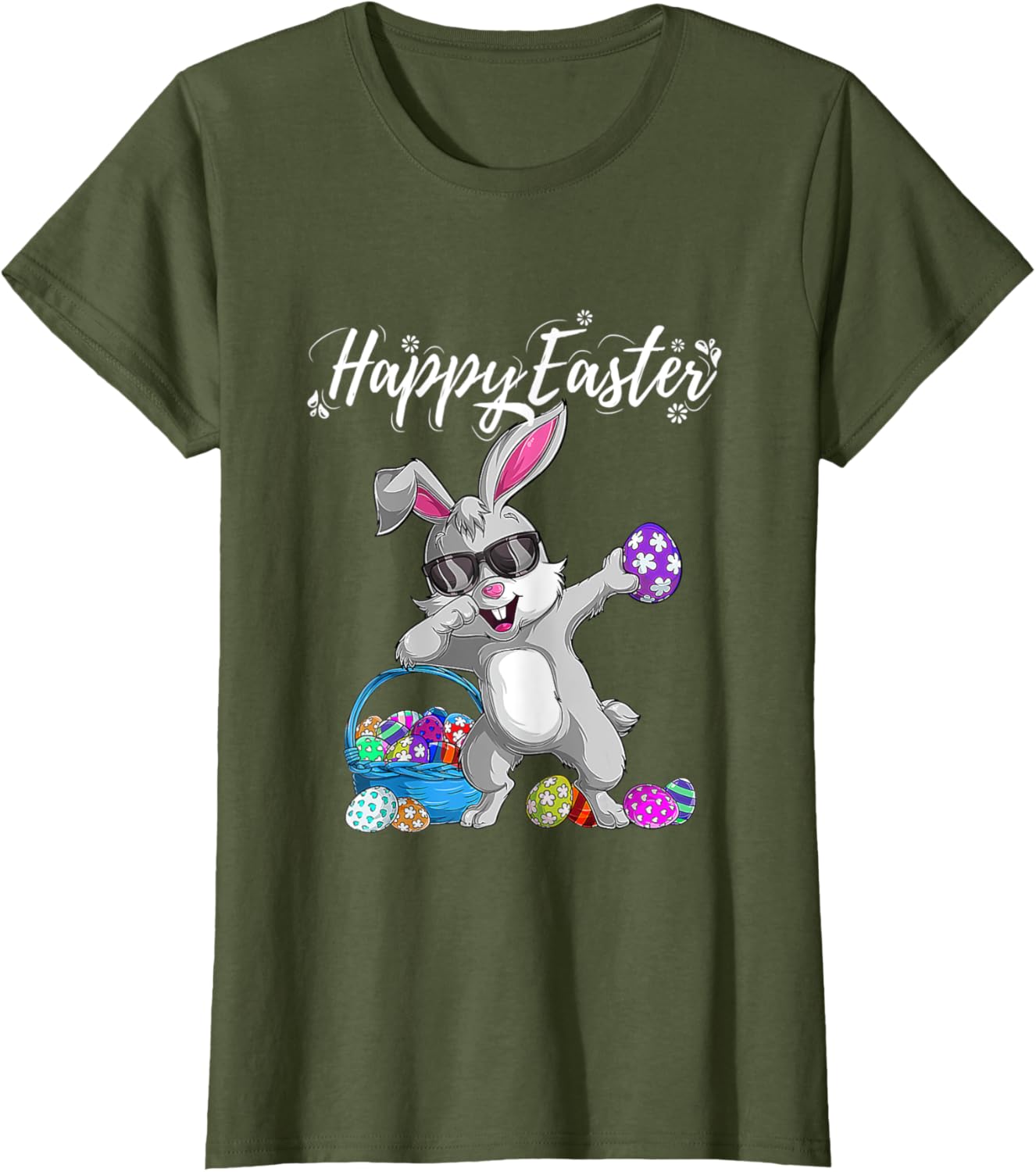 Dabbing Rabbit Happy Easter Day Eggs Cute Ears Bunny Funny T-Shirt