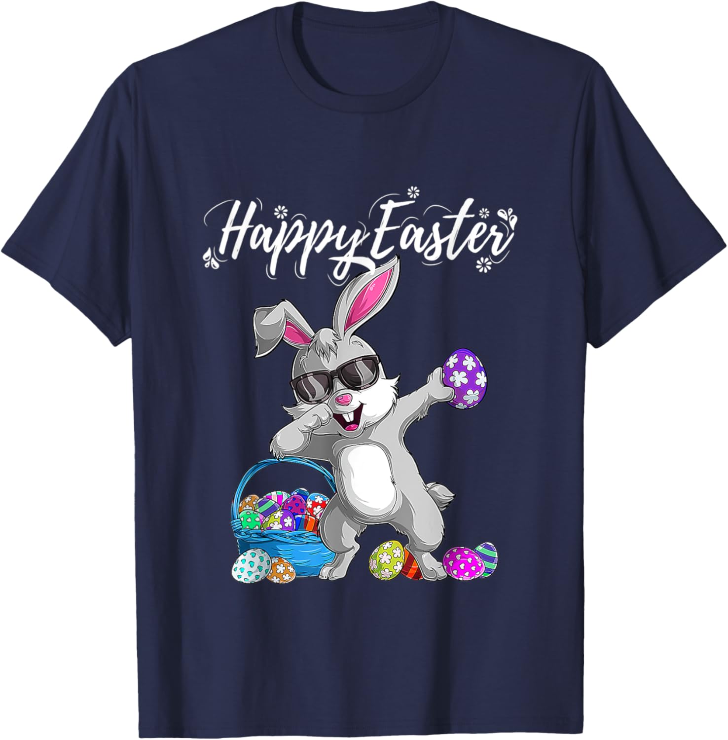 Dabbing Rabbit Happy Easter Day Eggs Cute Ears Bunny Funny T-Shirt