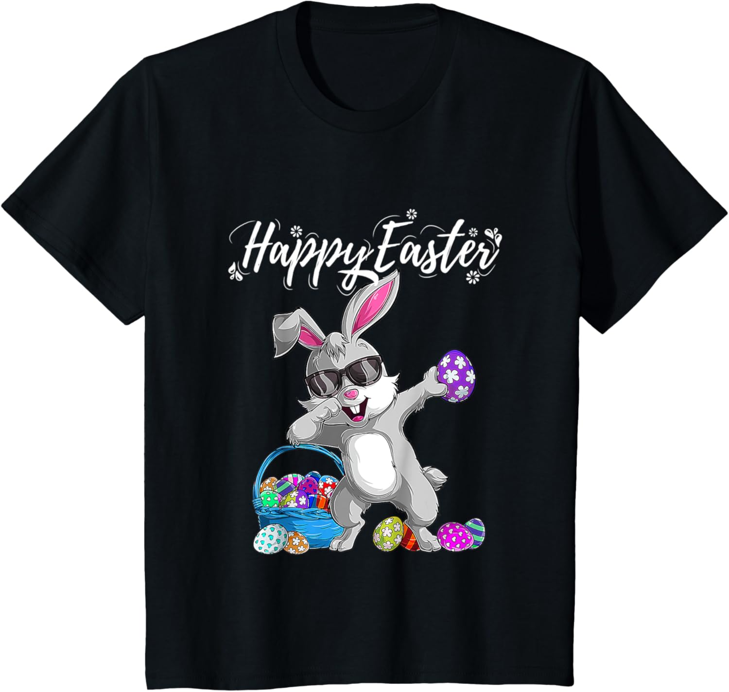 Dabbing Rabbit Happy Easter Day Eggs Cute Ears Bunny Funny T-Shirt