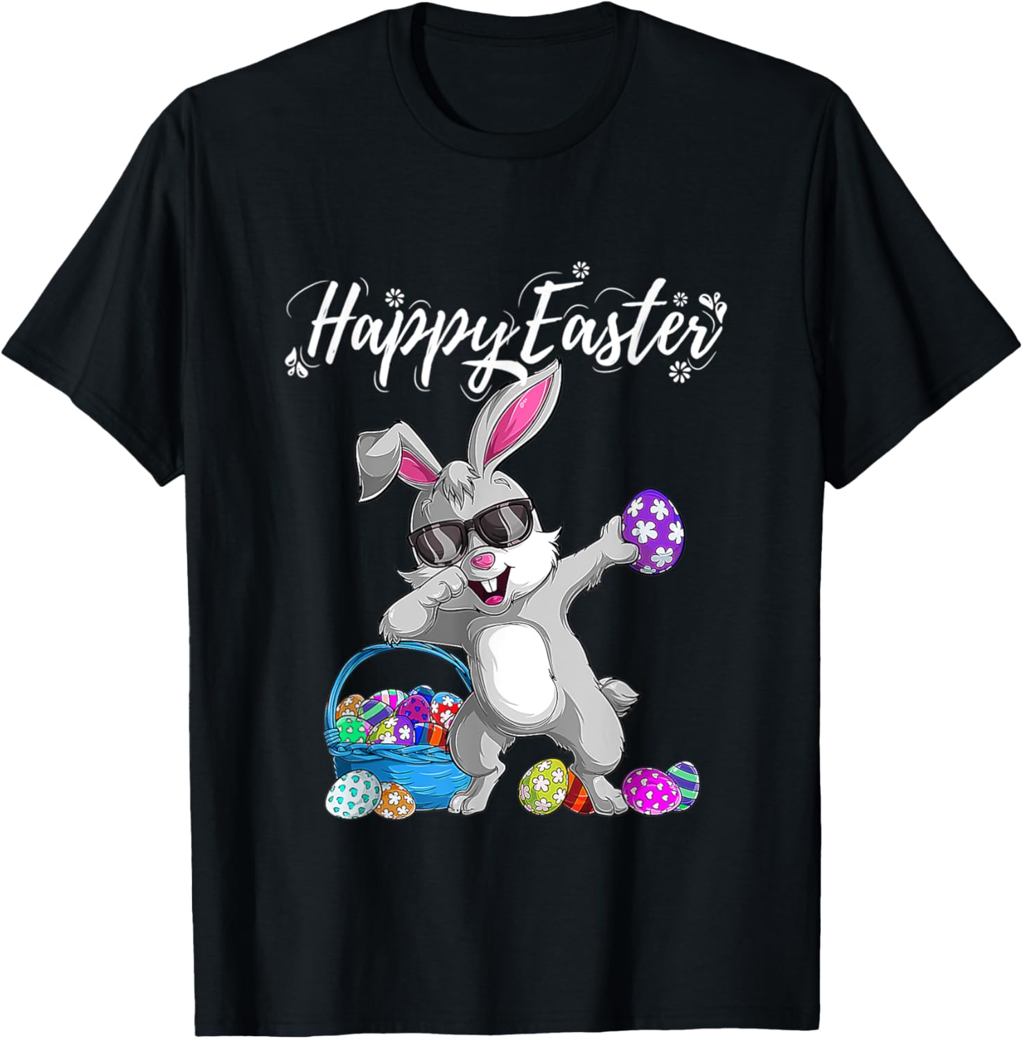 Dabbing Rabbit Happy Easter Day Eggs Cute Ears Bunny Funny T-Shirt