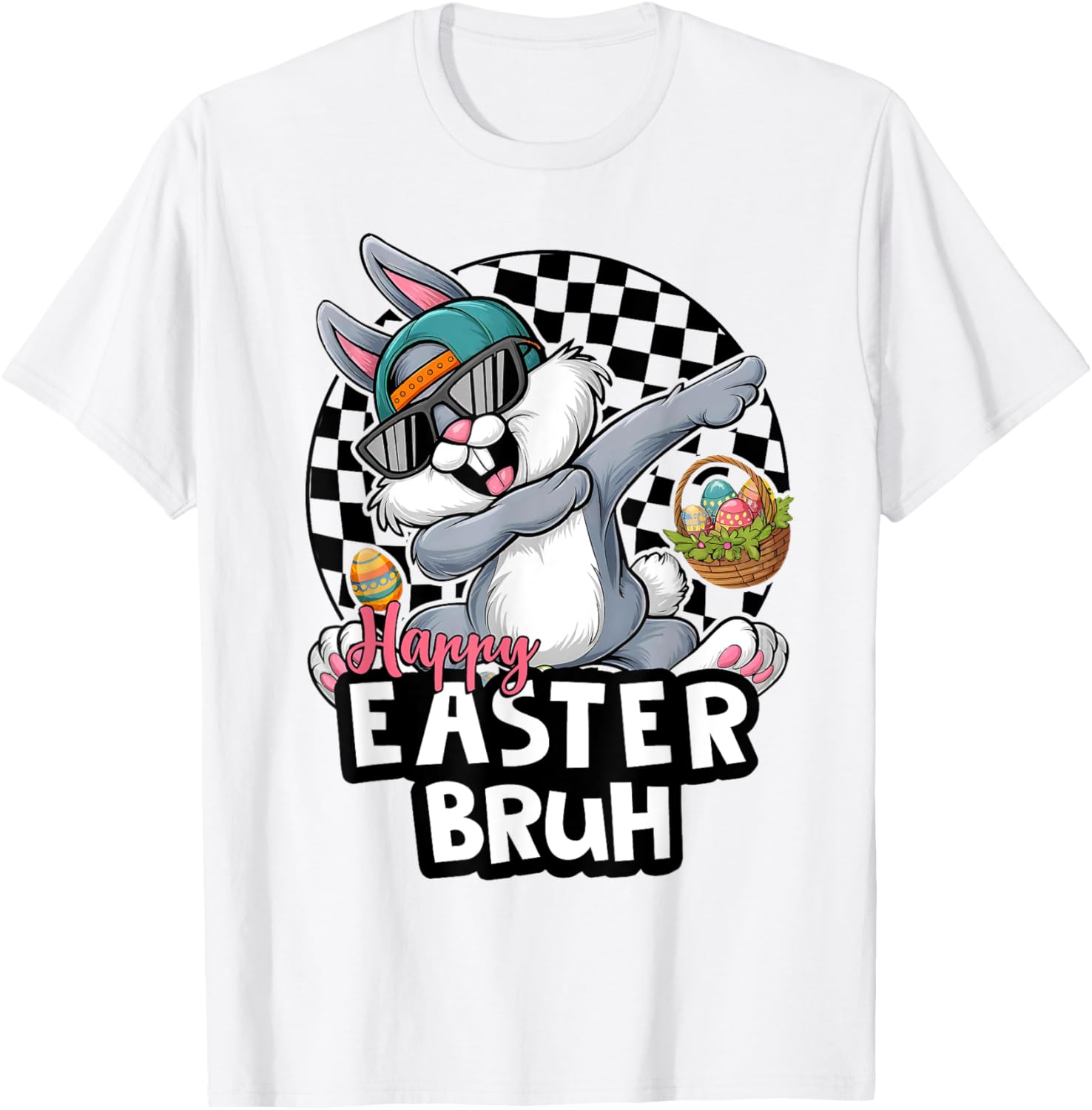 Dabbing Rabbit Sunglasses Happy Easter Bruh Bunny Spring Egg T-Shirt