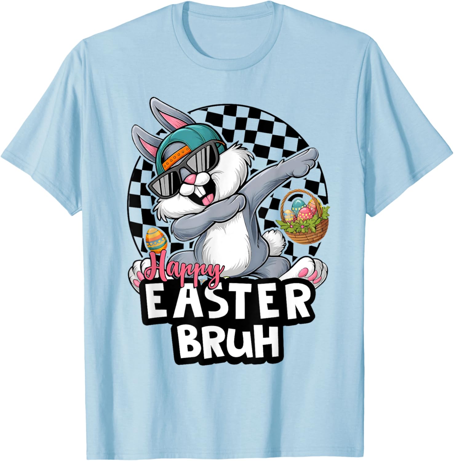 Dabbing Rabbit Sunglasses Happy Easter Bruh Bunny Spring Egg T-Shirt